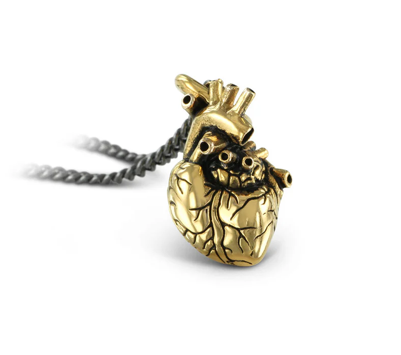 Collier - anatomical heart small - bronze