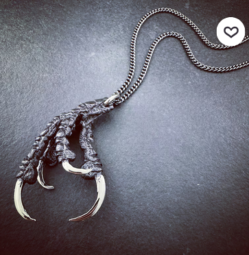 Collier - Crow Claw necklace - White Bronze