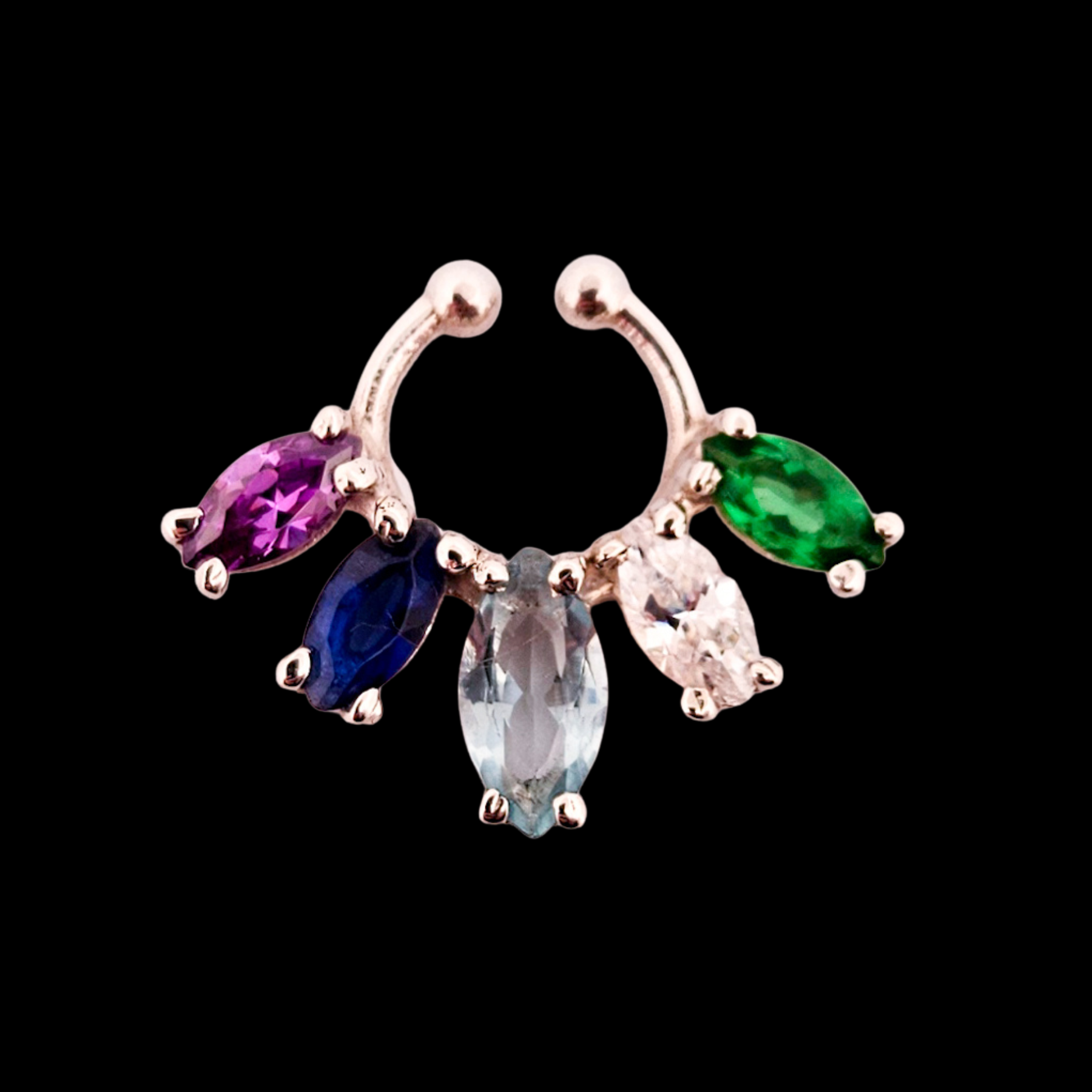 Masc Pride Flag Septum Piercing Marquise - Inchoo Bijoux
