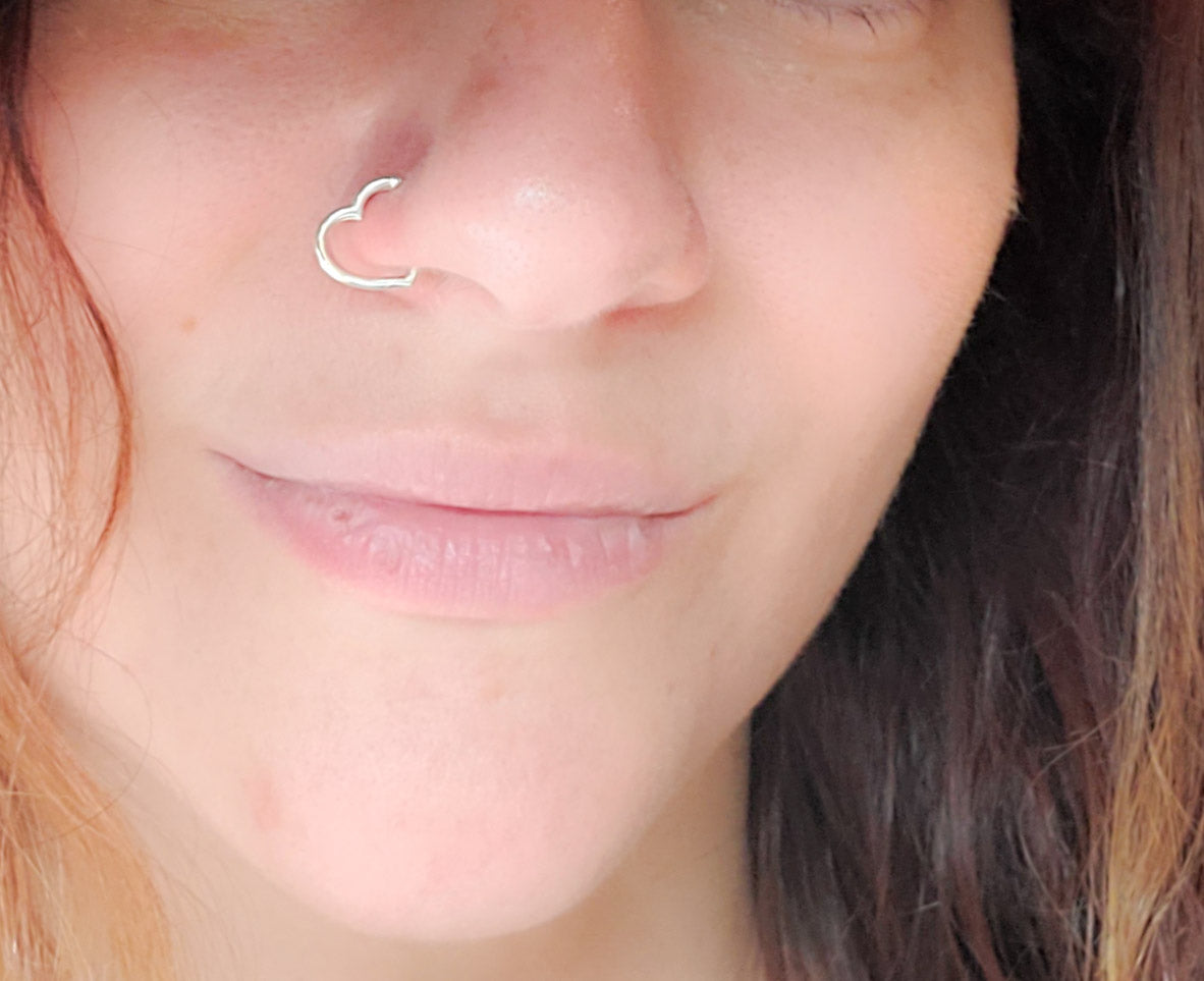 Small Heart Fake Nose Piercing - Inchoo Bijoux