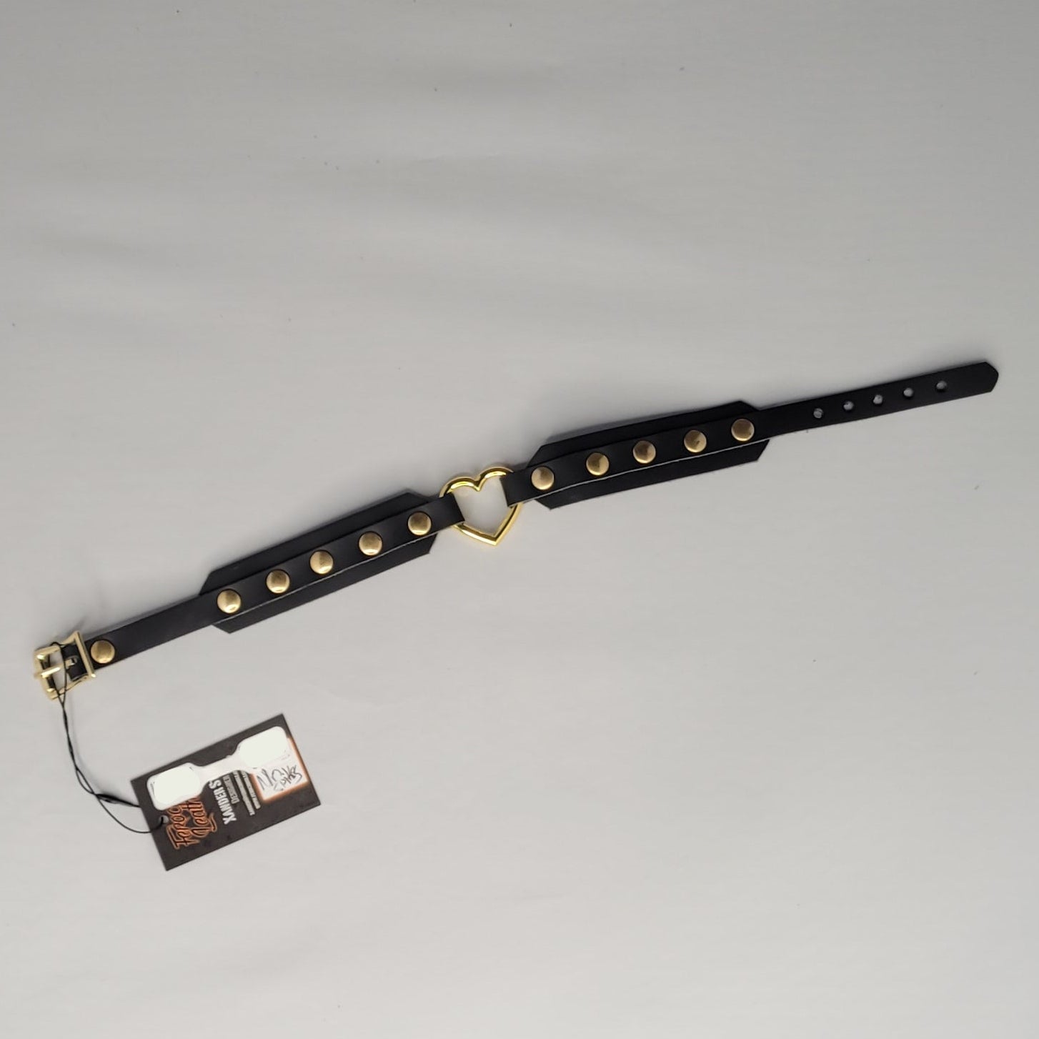 Choker - fancy heart choker - XPCK021 Gold Large (Clouté) - Double Gold Heart Clouté LARGE