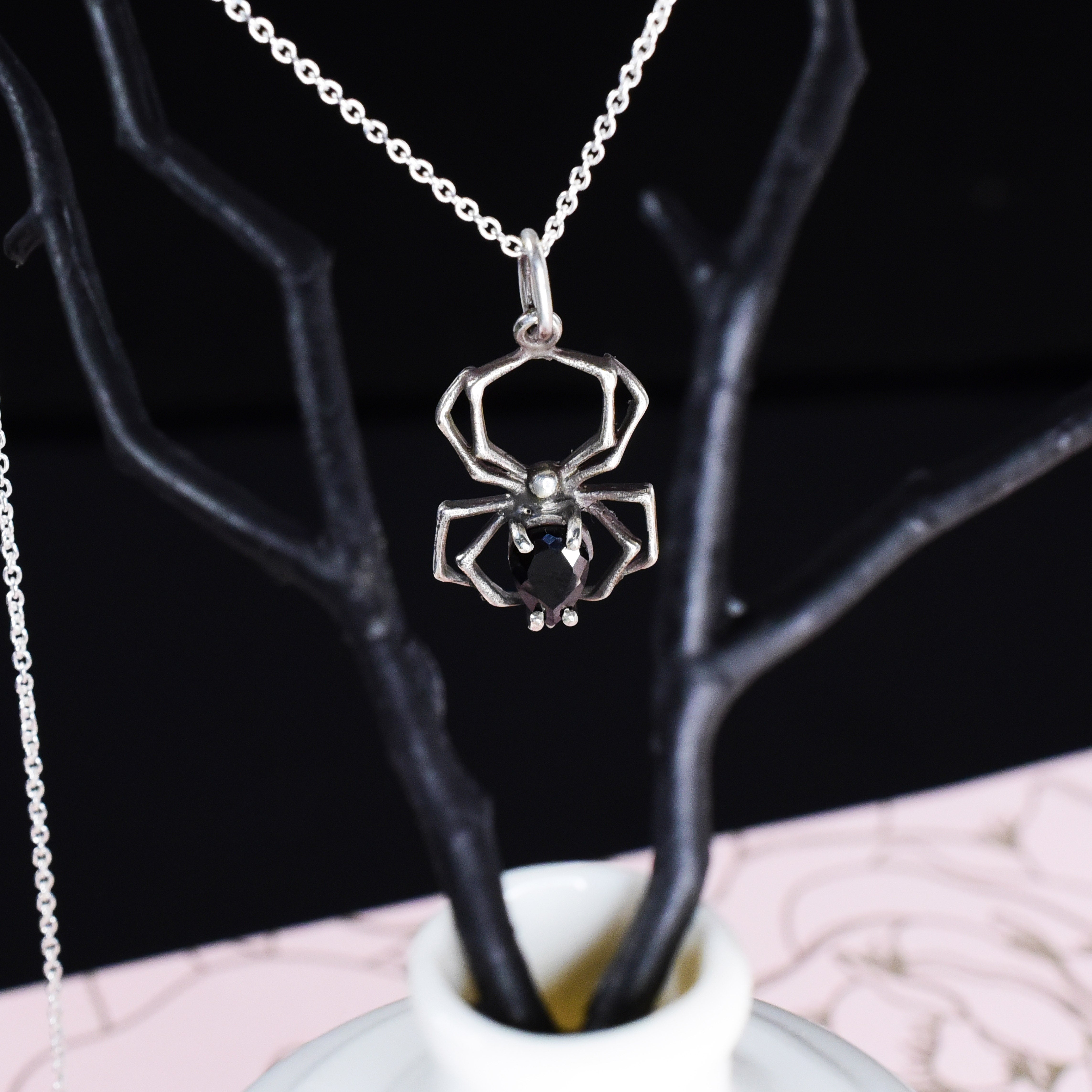 Black Onyx Spider Pendant - Inchoo Bijoux