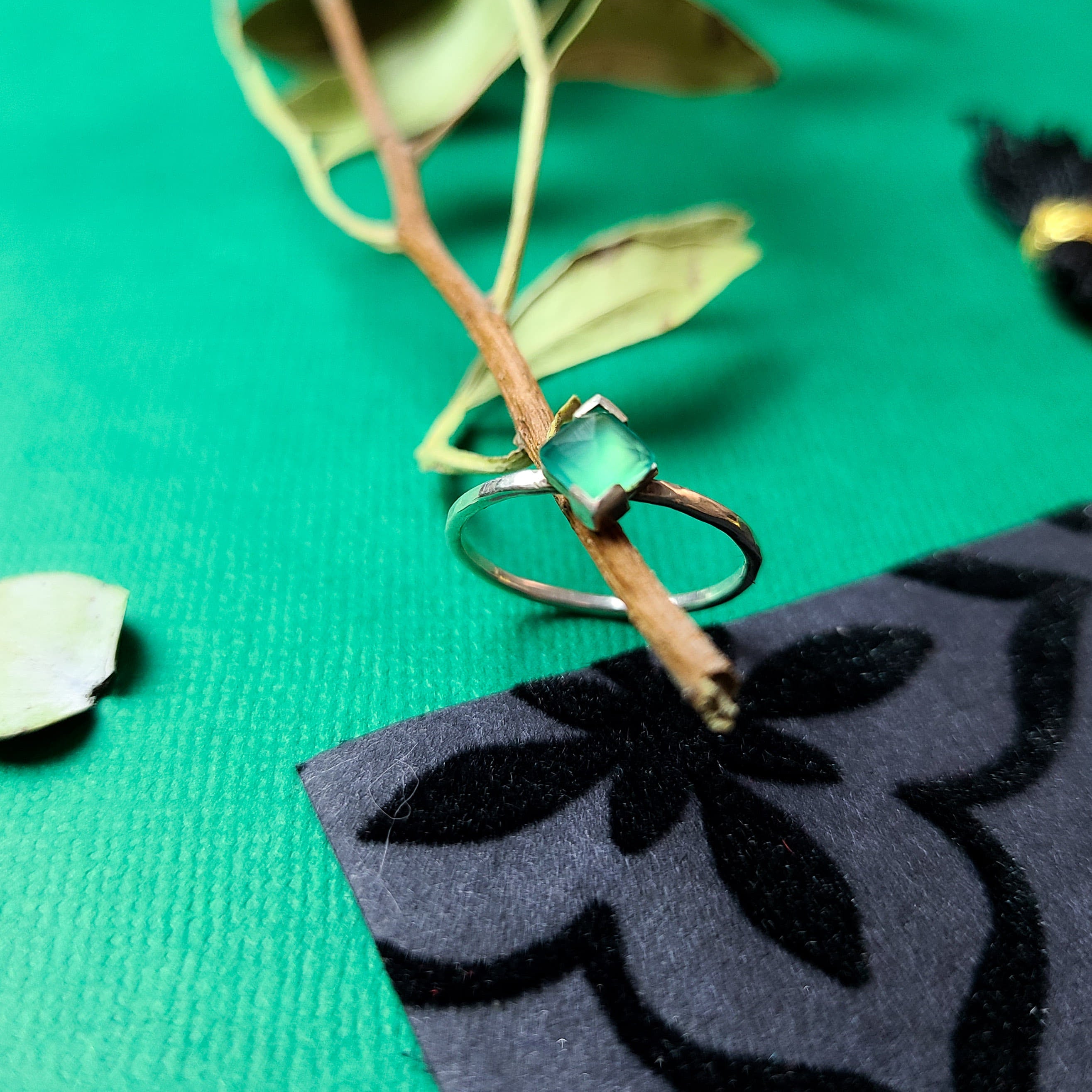 Faceted Green Onyx Ring - Inchoo Bijoux
