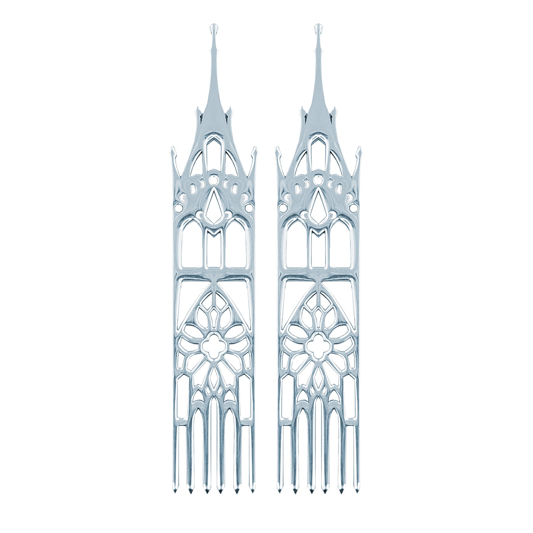 Sterling Silver Moon Cathedral Temple Earrings - Inchoo Bijoux