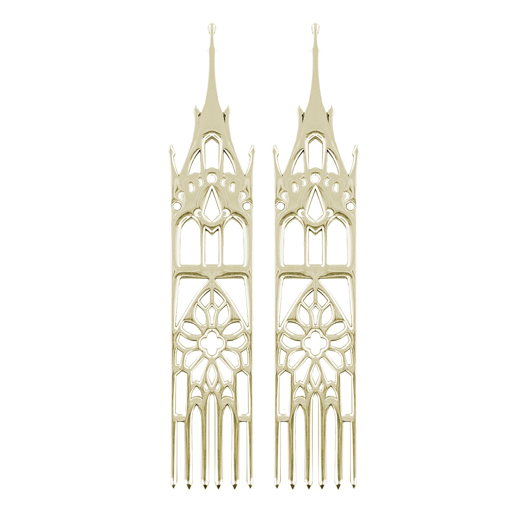 14K Yellow Gold Temple Earrings-Earrings-Inchoo Bijoux-Inchoo Bijoux