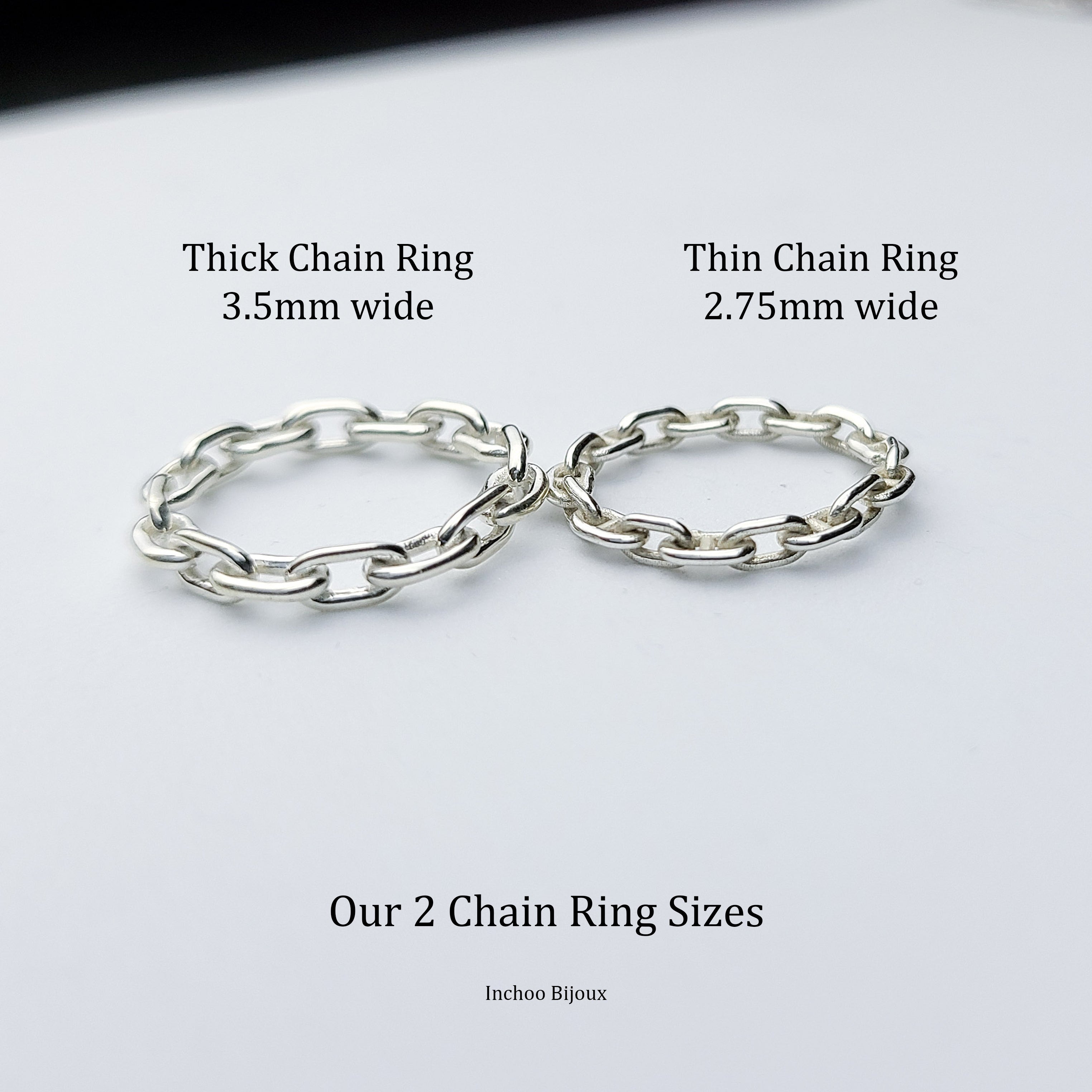 Thick Silver Chain Ring - Inchoo Bijoux