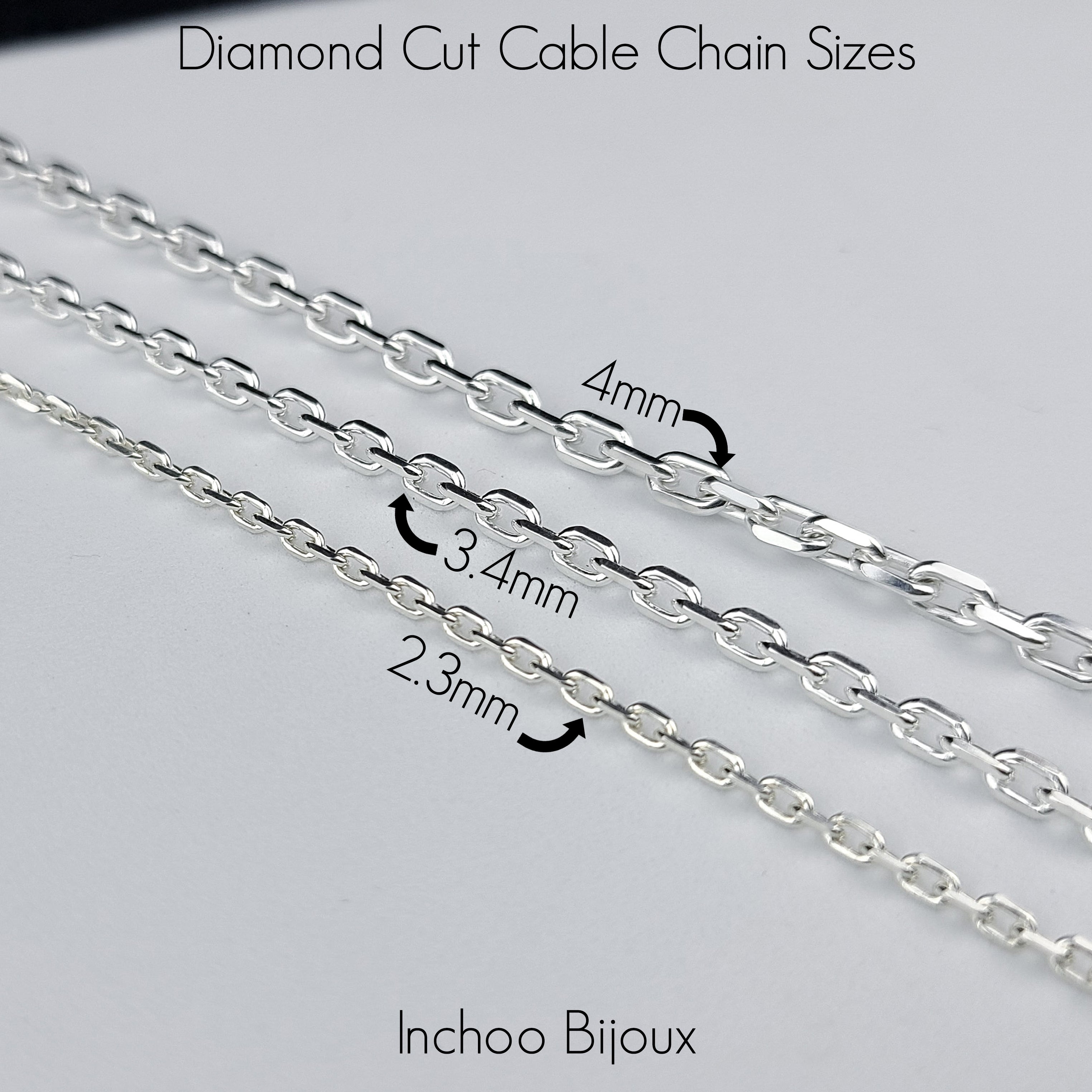 Heavy 4mm Diamond Cut Cable Chain