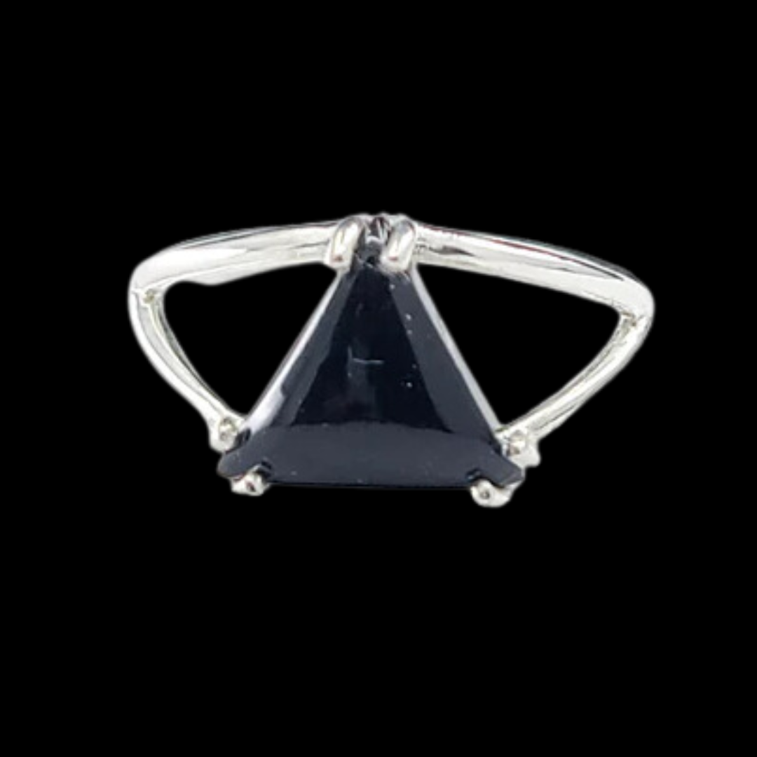 Black Triangle Onyx Ring