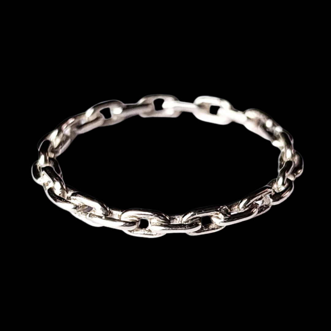 Solid Silver Chain Ring - Inchoo Bijoux