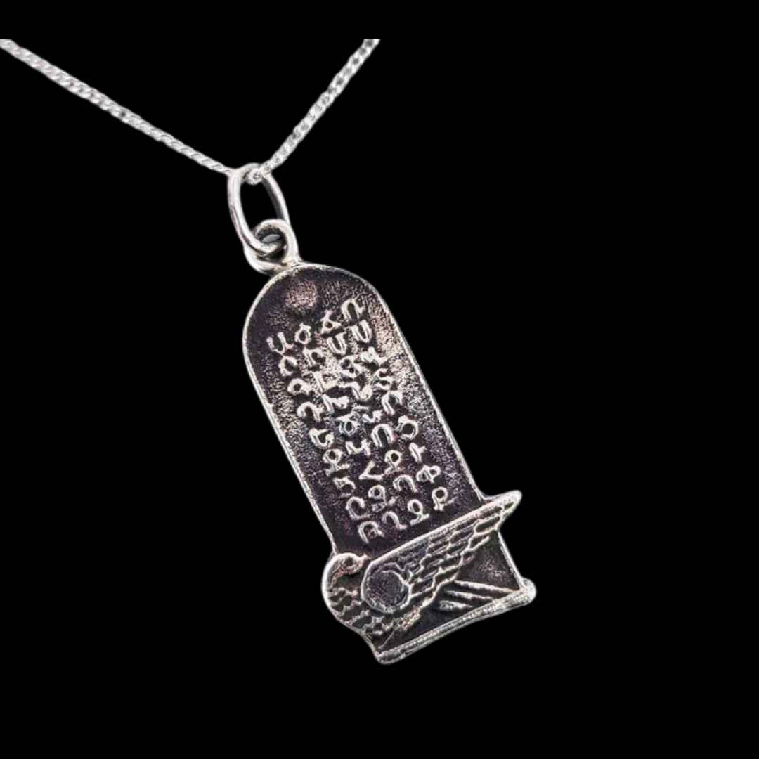 Silver Armenian Alphabet Tomb Pendant