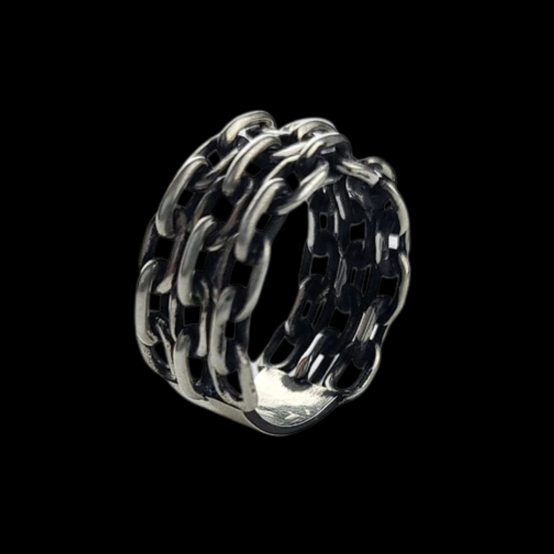Wide 3 Row Keeper Chain Ring