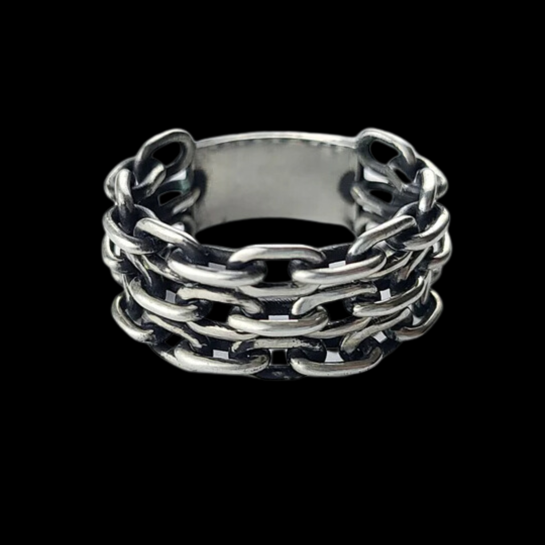 Wide 3 Row Keeper Chain Ring