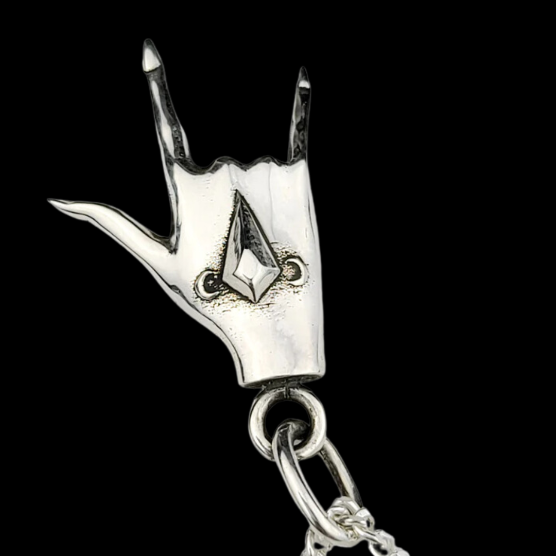 ASL I Love You Silver Hand Pendant