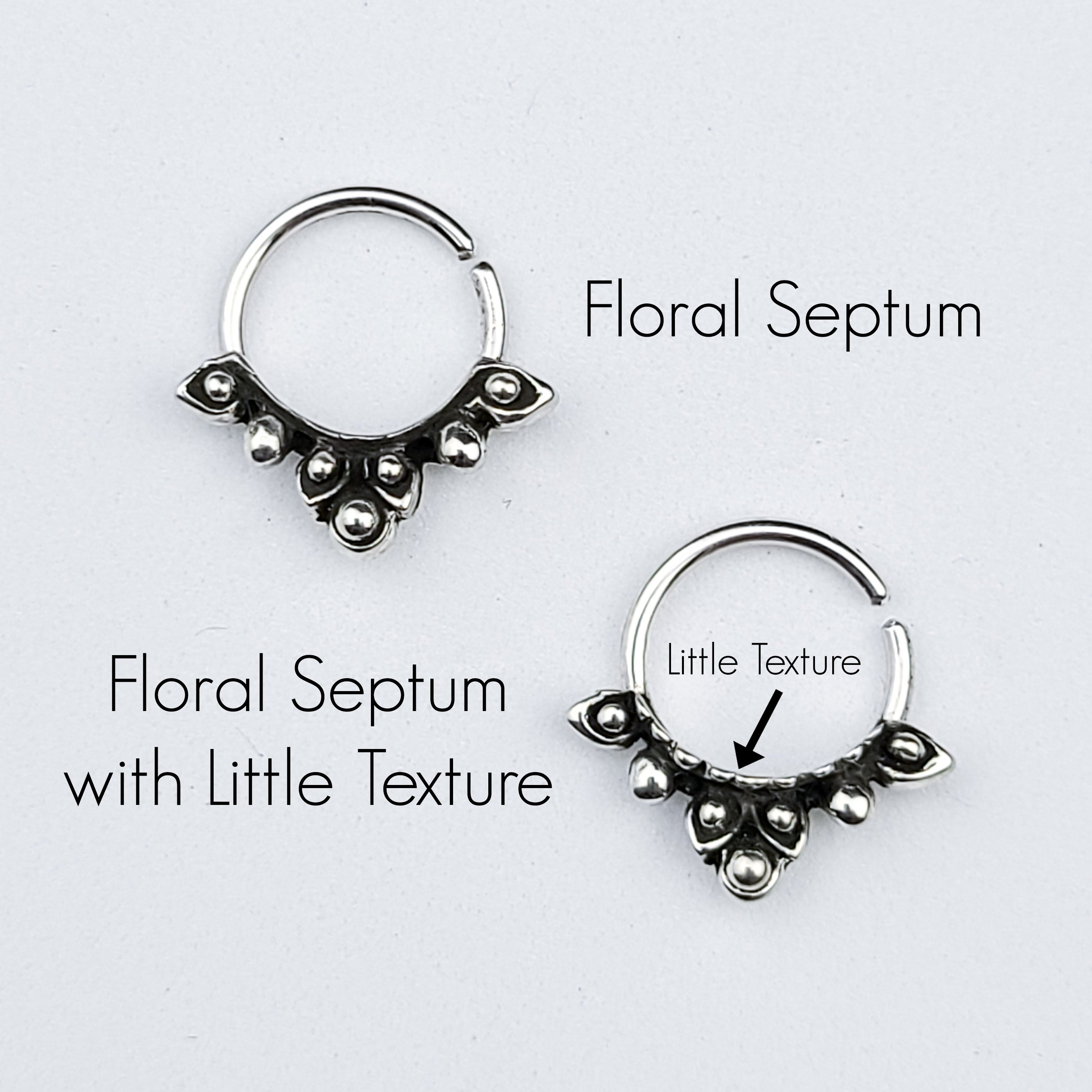 Silver Floral Septum