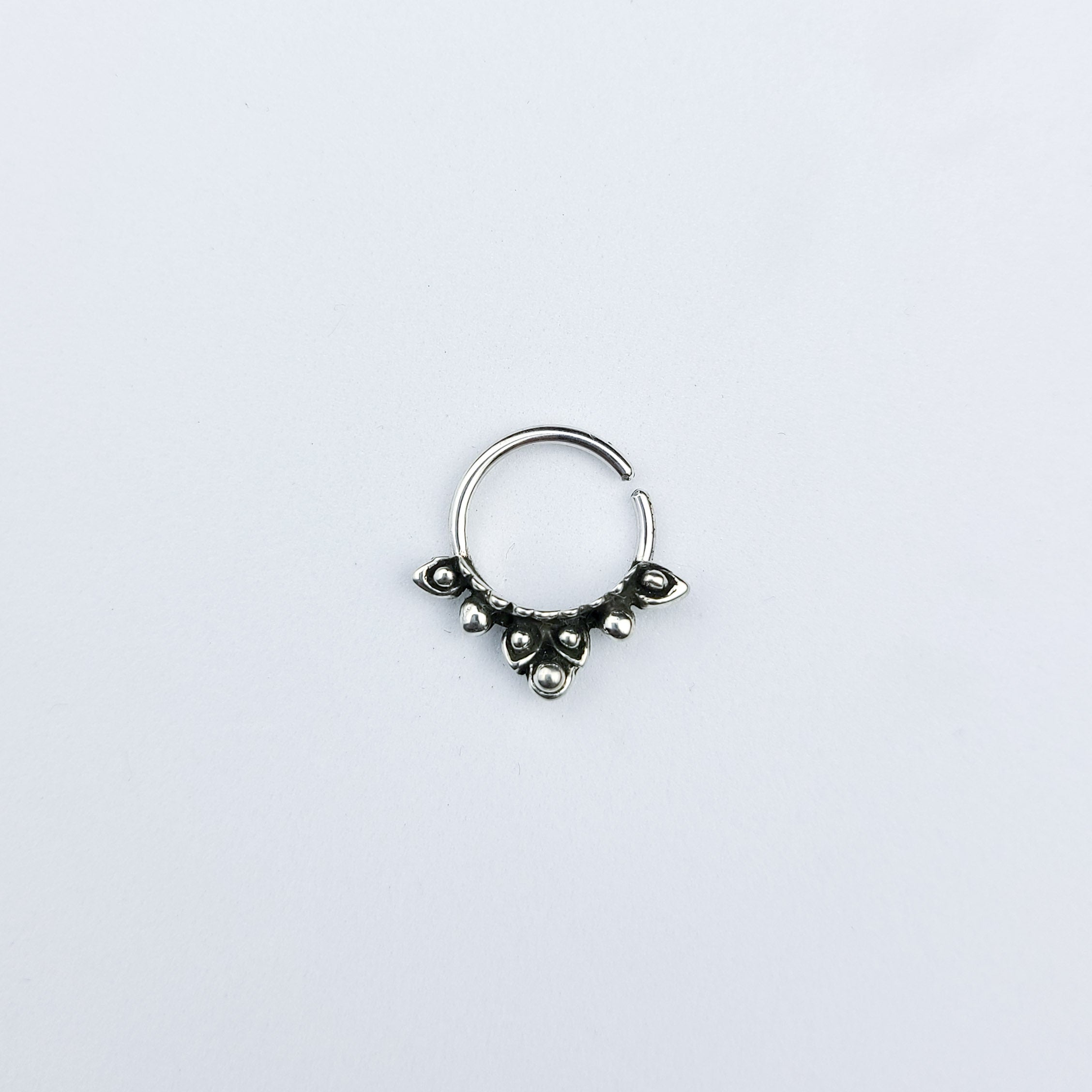 Silver Floral Septum with Texture