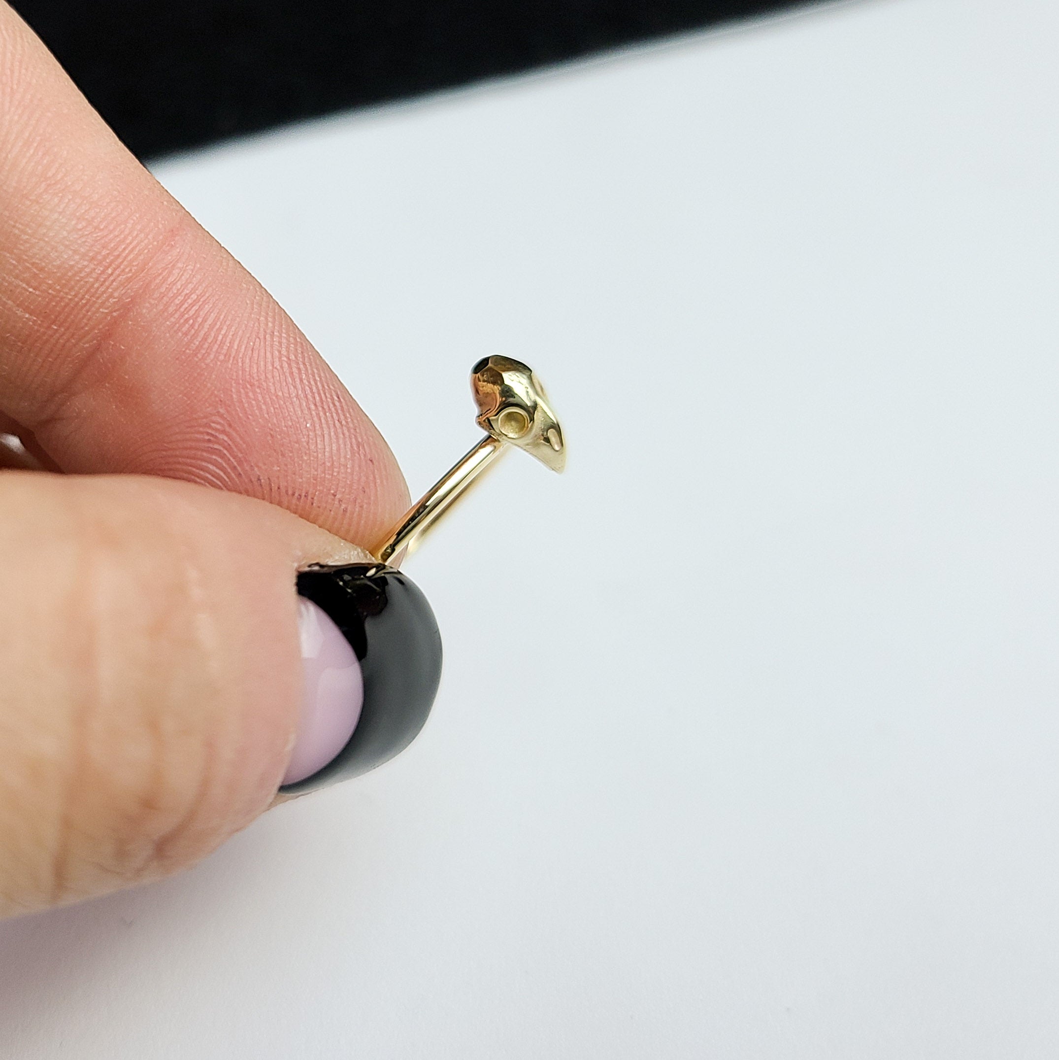 Tiny Bird Skull Ring - Gold Options