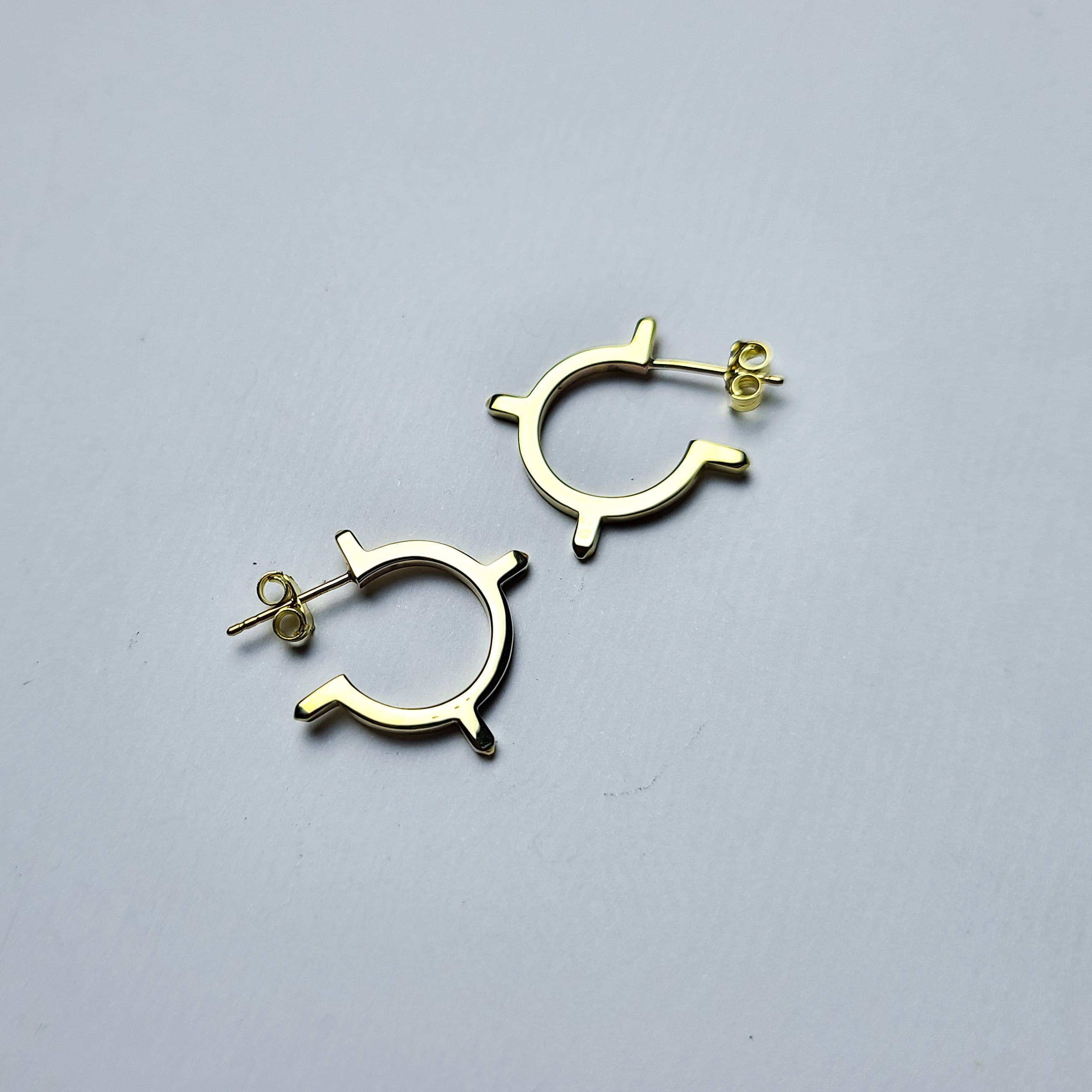 10K Yellow Gold Celestial Hoop Earrings-Earrings-Inchoo Bijoux-Inchoo Bijoux
