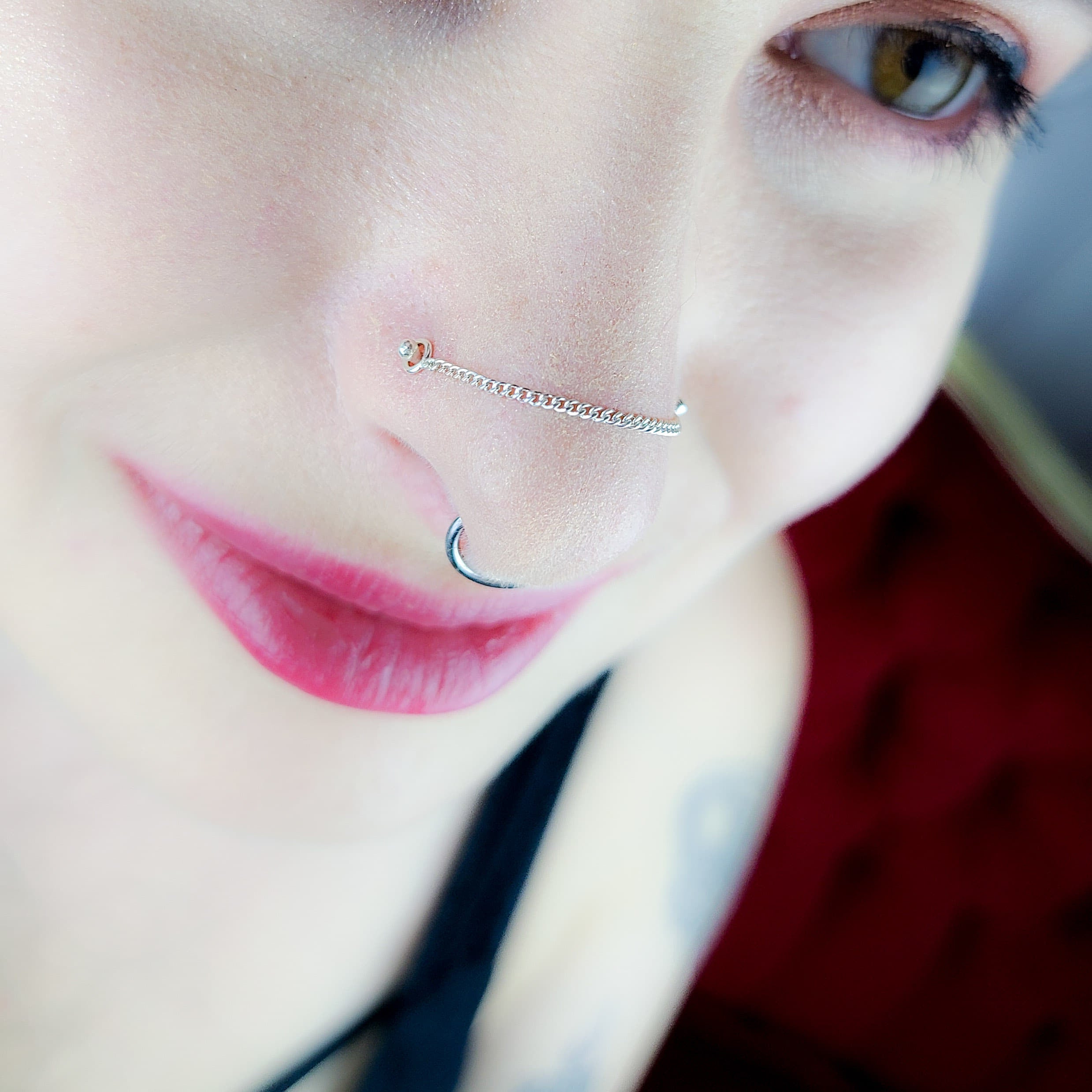 Flat Faceted Nose Chain-Nose Chain-Inchoo Bijoux-Inchoo Bijoux