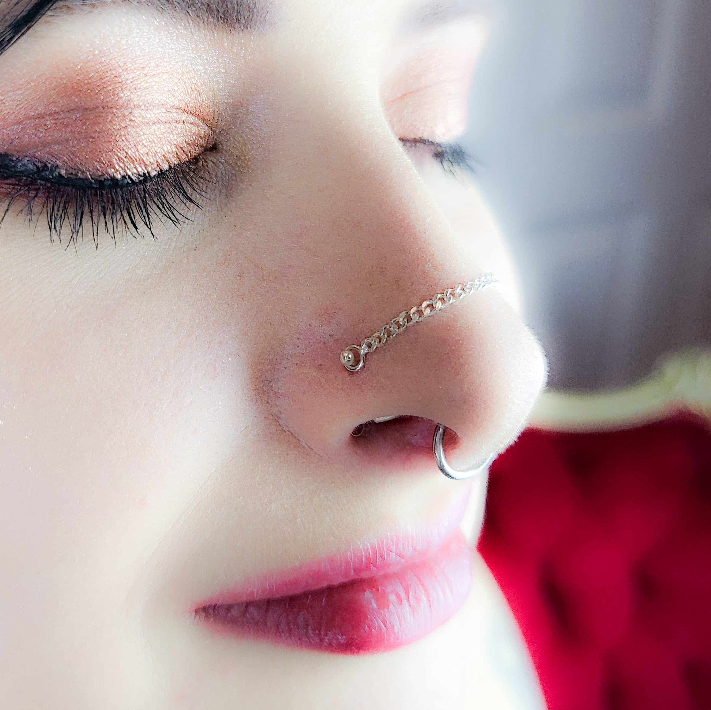 2mm Bold Silver Nose Chain-Nose Chain-Inchoo Bijoux-Inchoo Bijoux