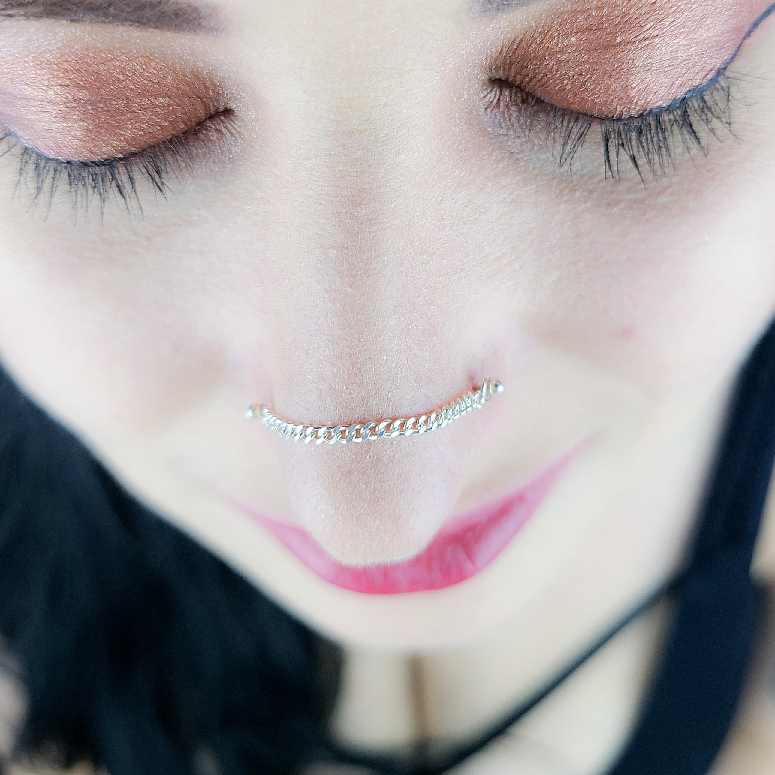 2mm Bold Silver Nose Chain-Nose Chain-Inchoo Bijoux-Inchoo Bijoux