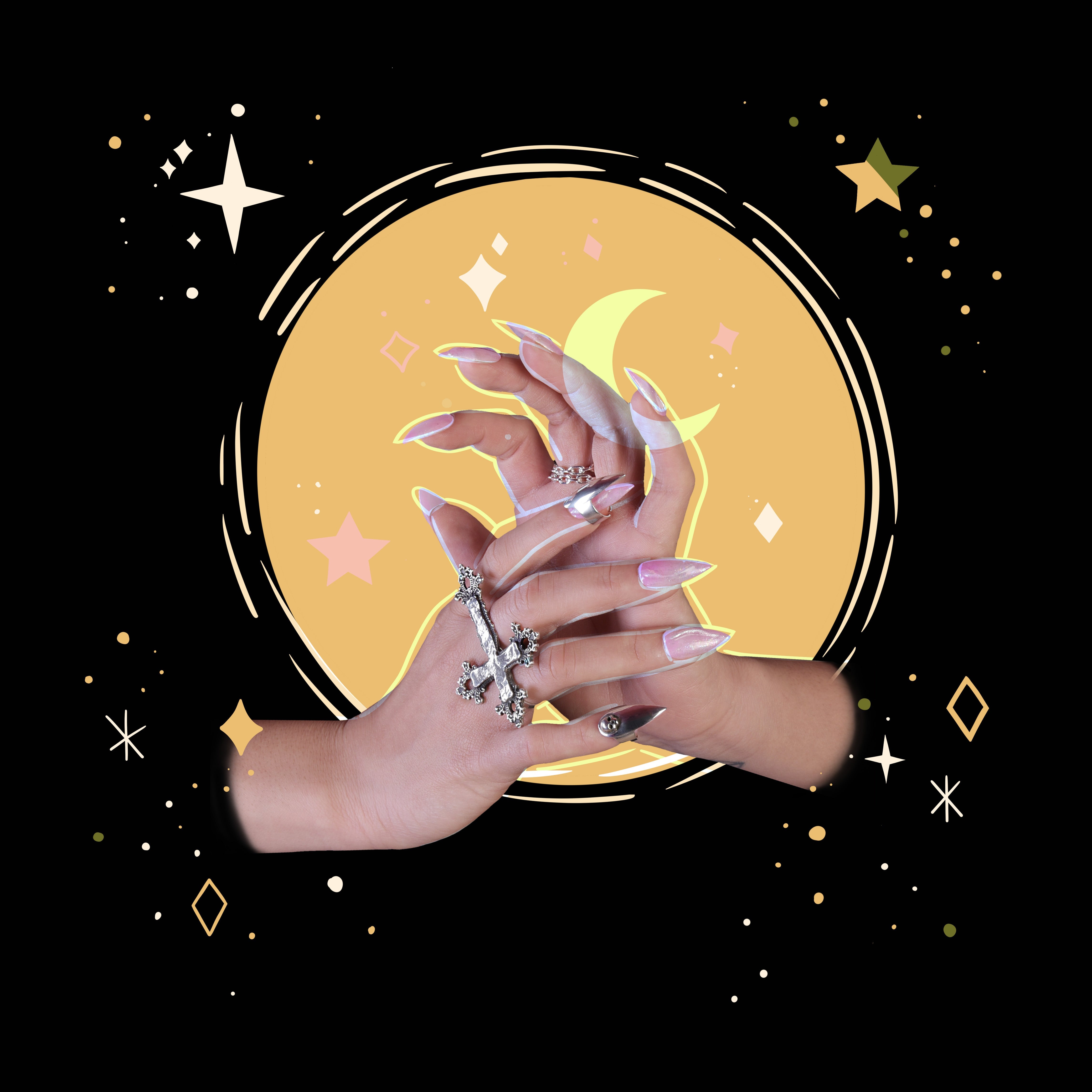 Skull Stiletto Midi Fake Nail Ring - Inchoo Bijoux