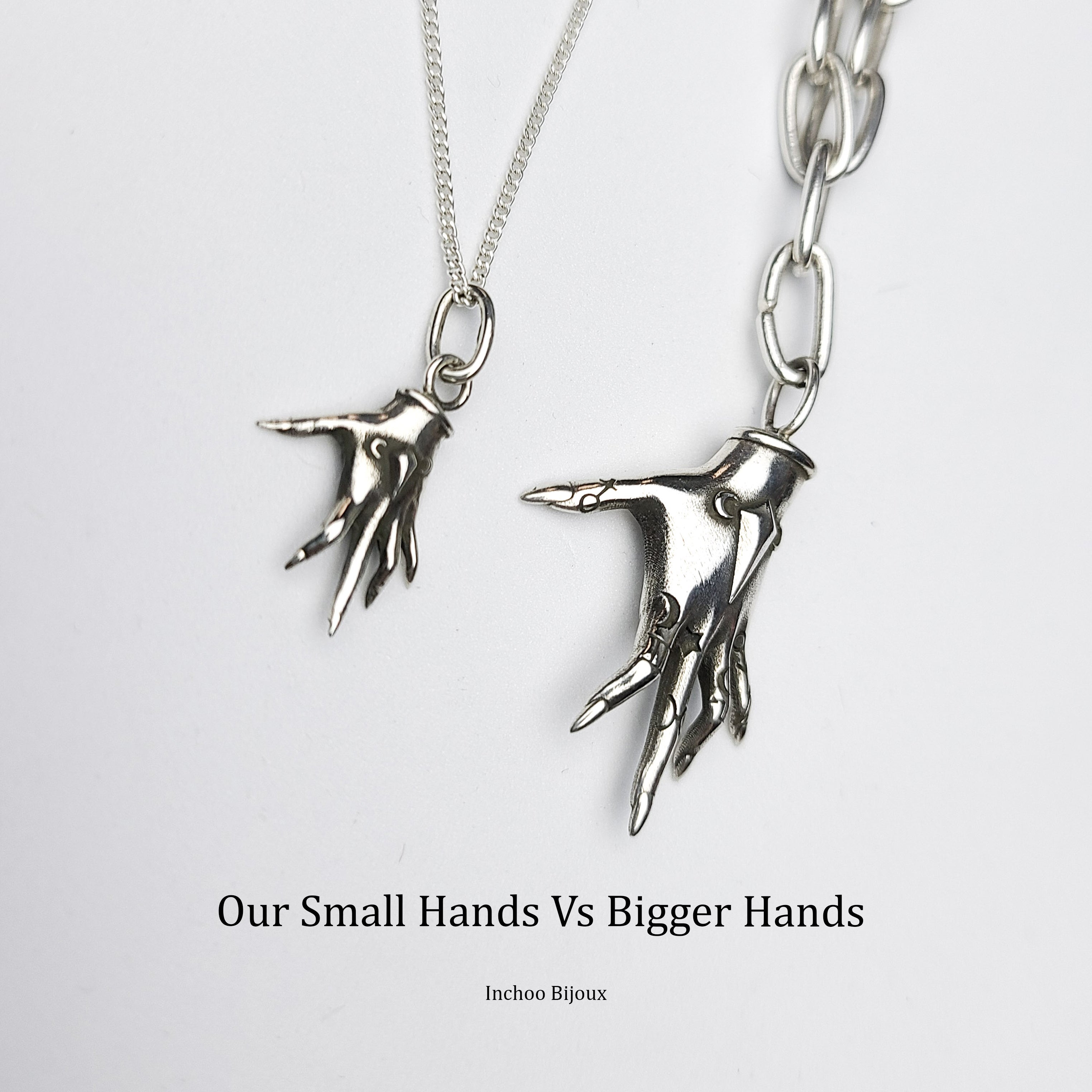 Small Silver Palmistry Hand Pendant - Inchoo Bijoux