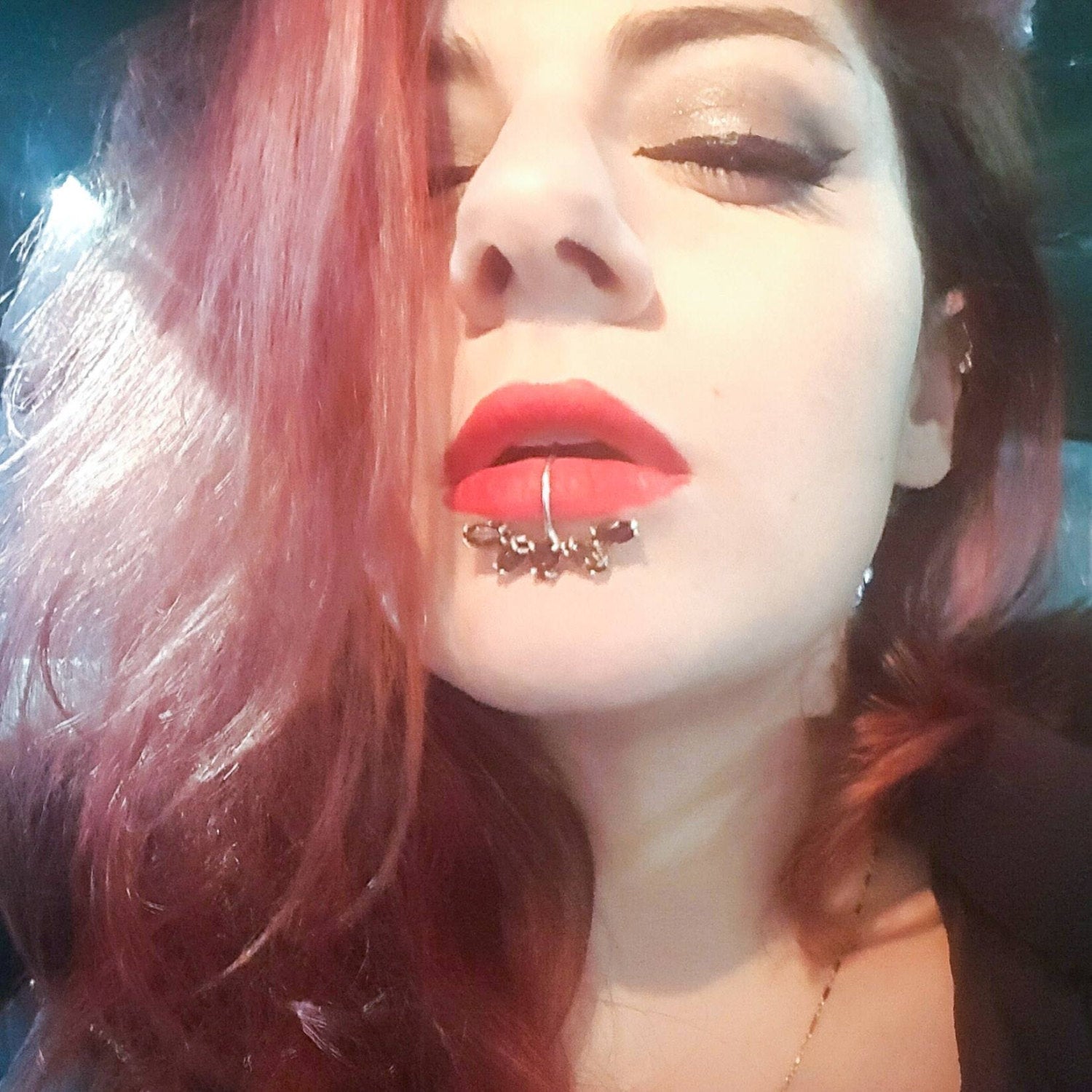 Smoky Topaz Fake Lip Ring - Inchoo Bijoux