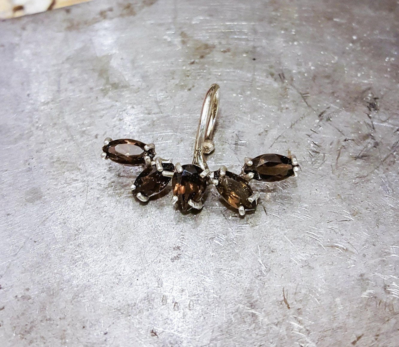 Smoky Topaz Fake Lip Ring - Inchoo Bijoux