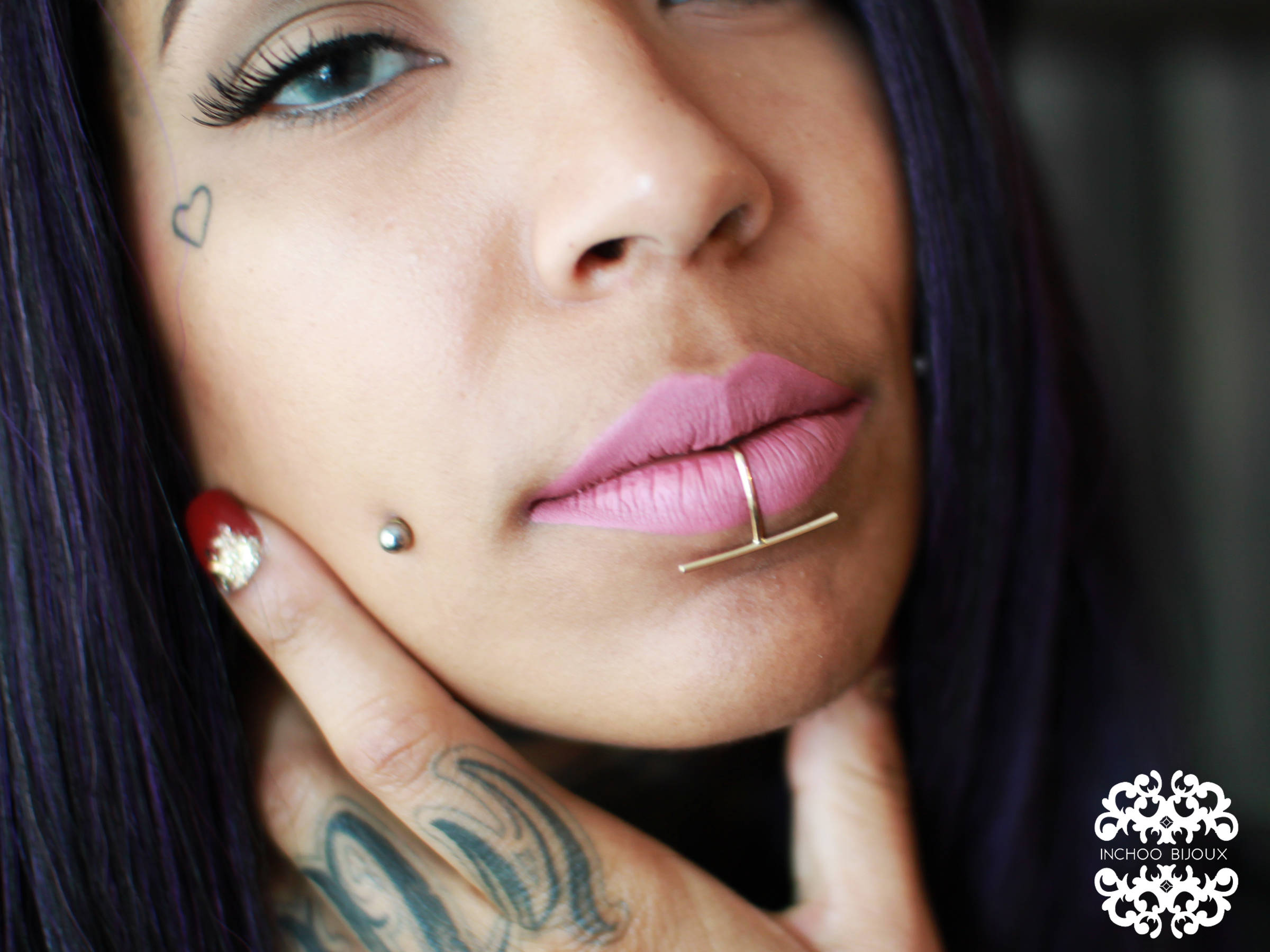 10k Gold Solid Gold Fake Lip Ring - Rose Gold, Yellow Gold or White Gold - Inchoo Bijoux