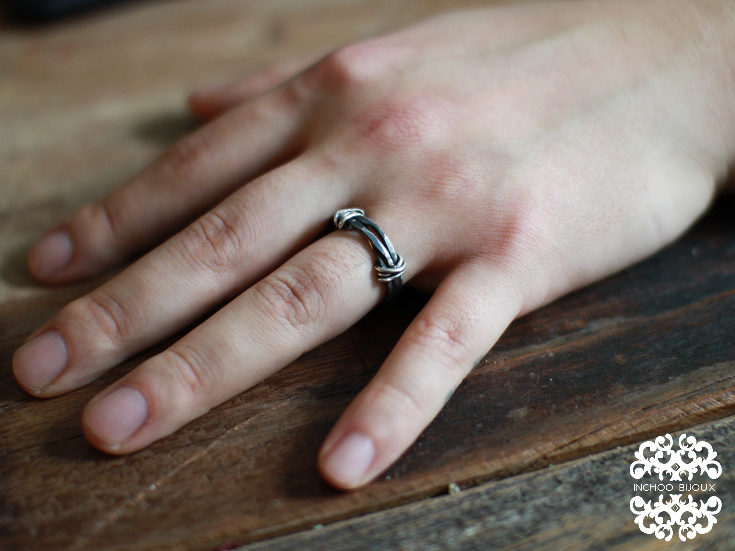 Alternative Silver Mens Wedding Band Ring - Inchoo Bijoux