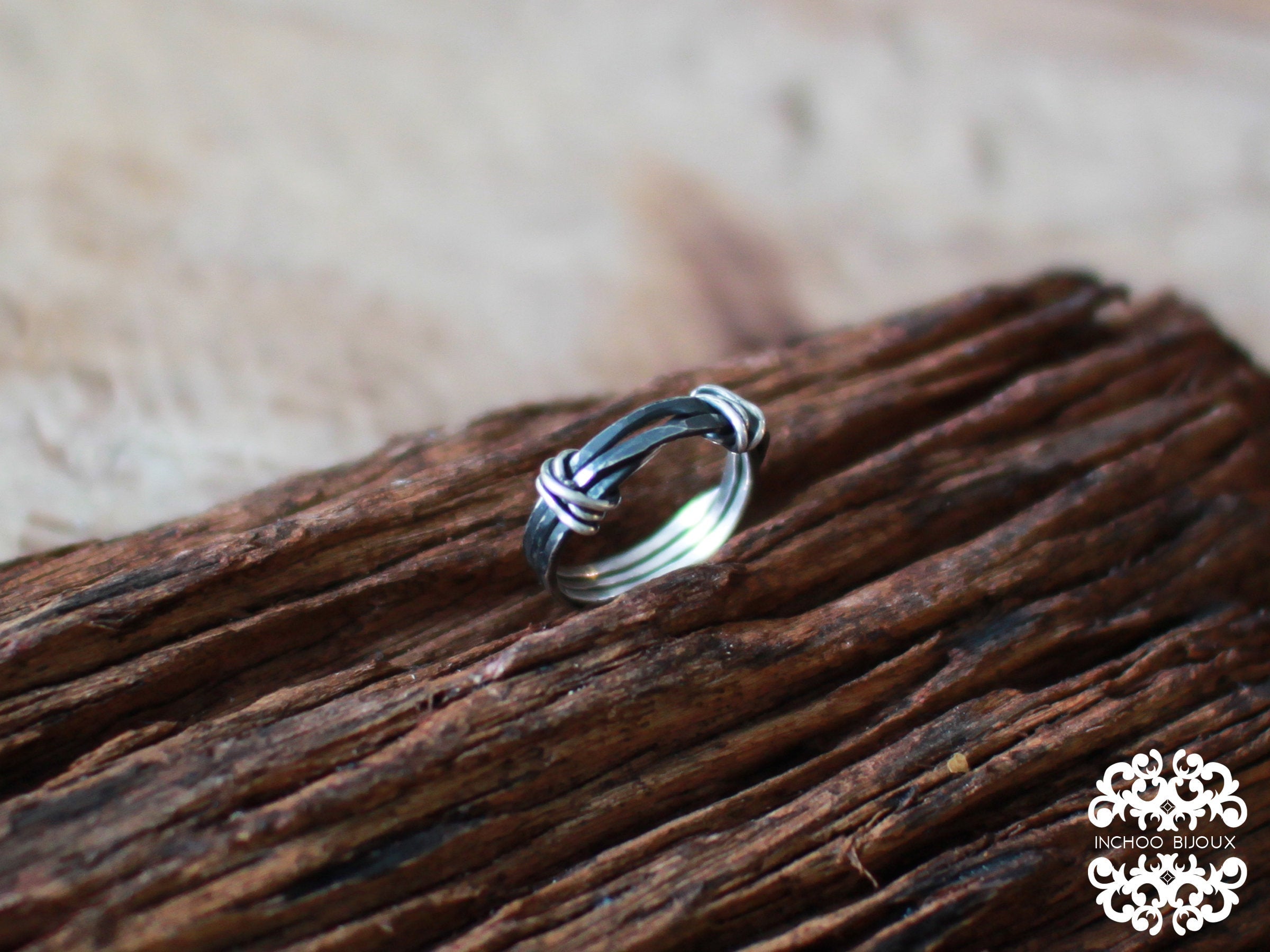 Alternative Silver Mens Wedding Band Ring - Inchoo Bijoux