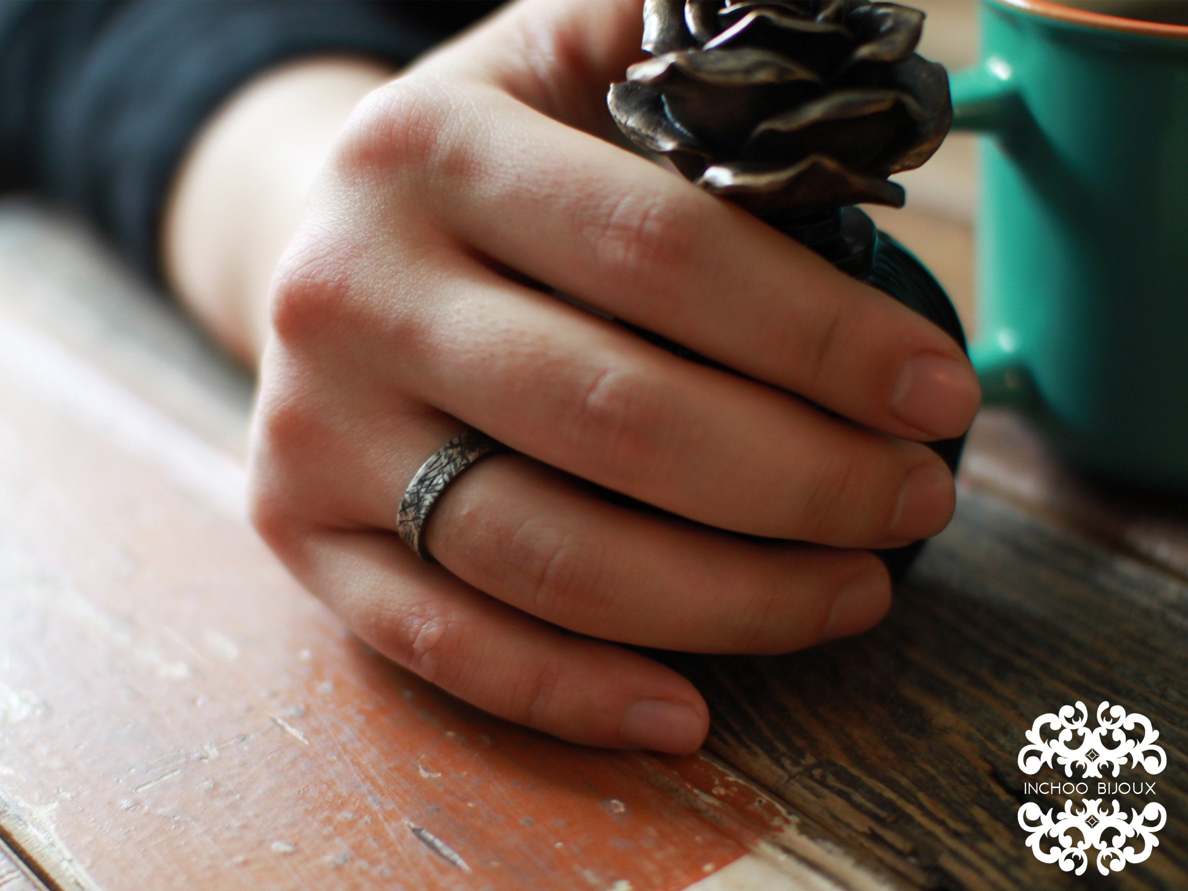 Rough Unique Silver Mens Wedding Band Ring-Ring-Inchoo Bijoux-Inchoo Bijoux