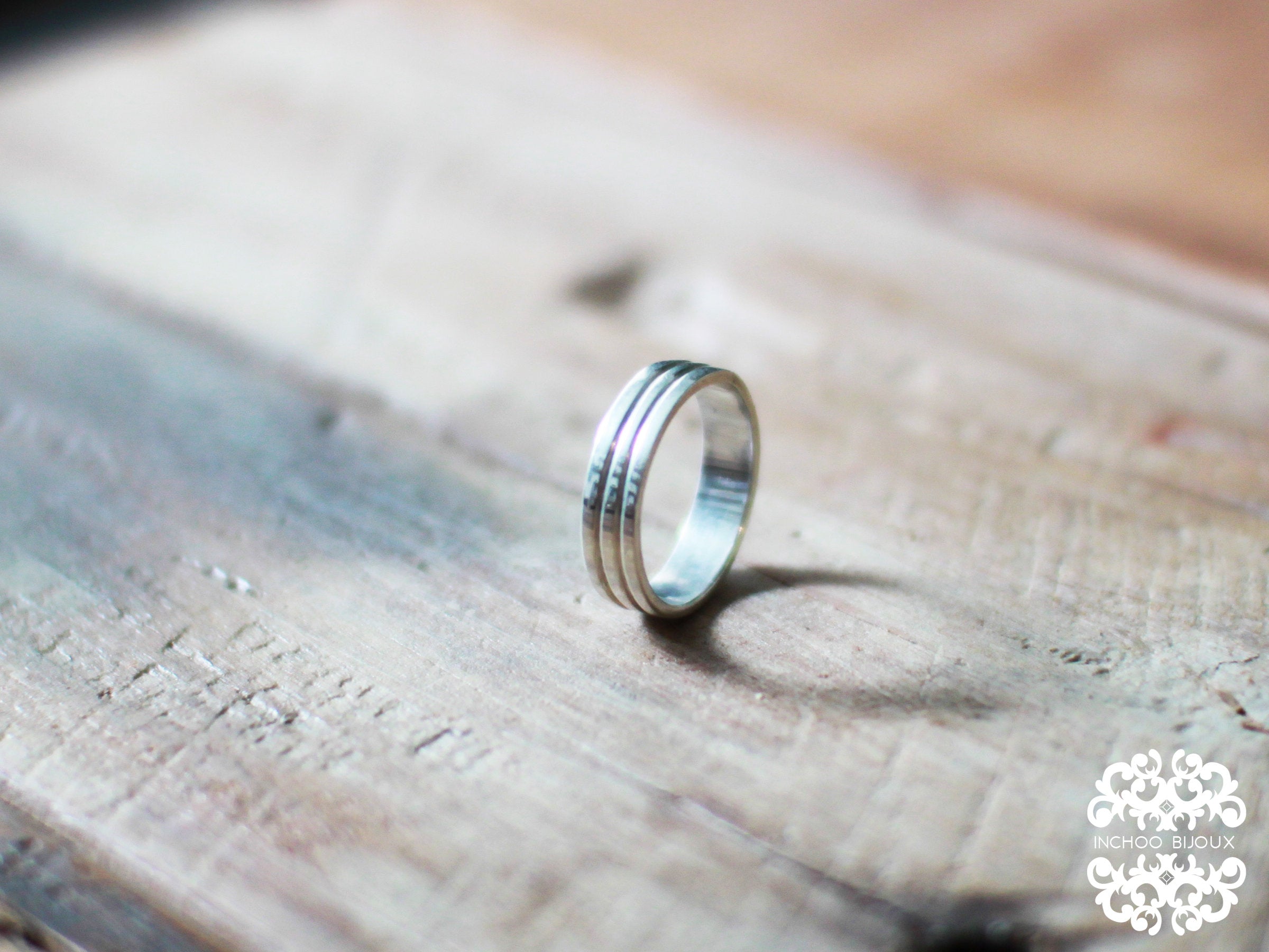 Silver Lined Ring Band-Ring-Inchoo Bijoux-Inchoo Bijoux