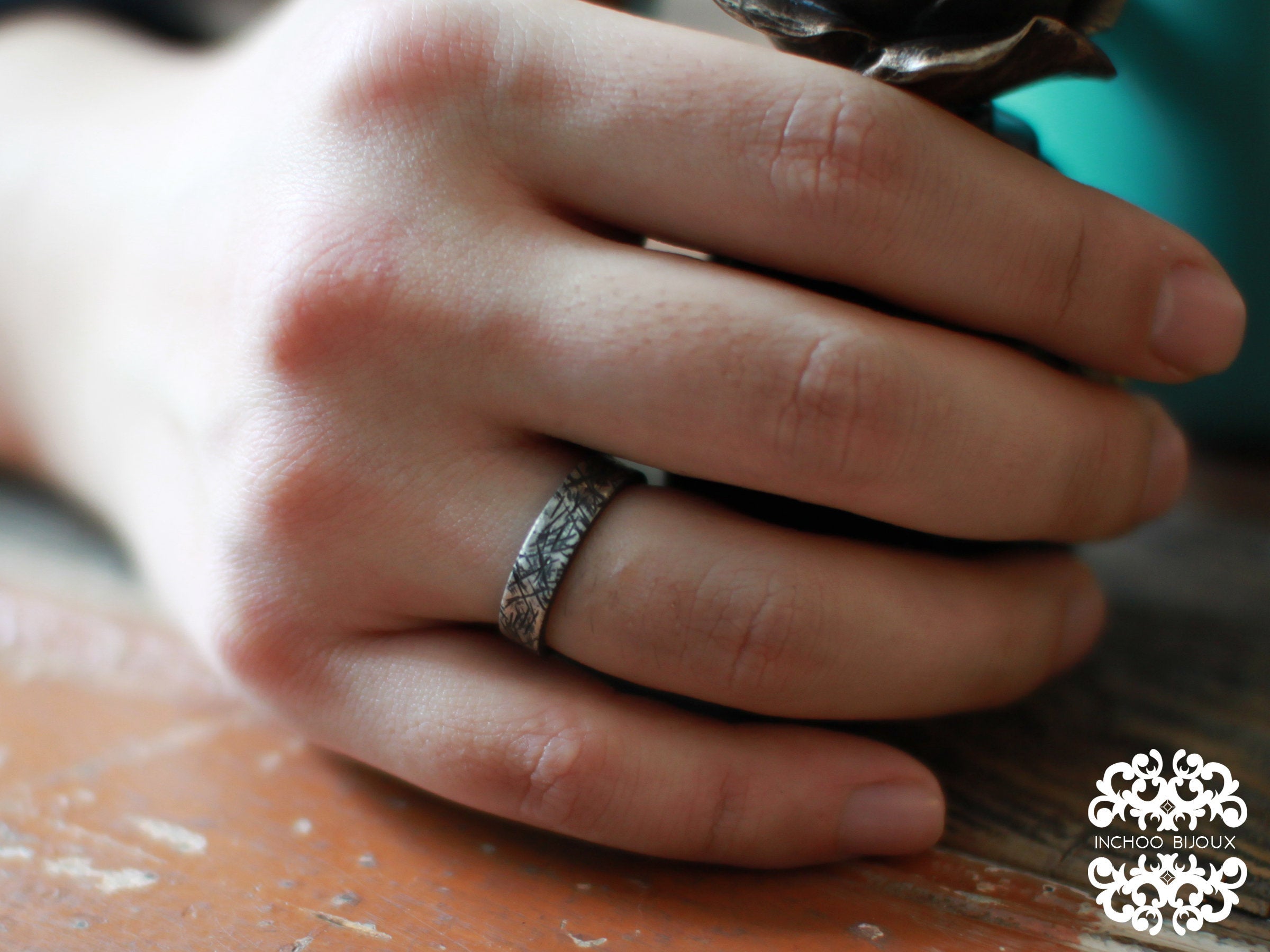 Rough Unique Silver Mens Wedding Band Ring-Ring-Inchoo Bijoux-Inchoo Bijoux