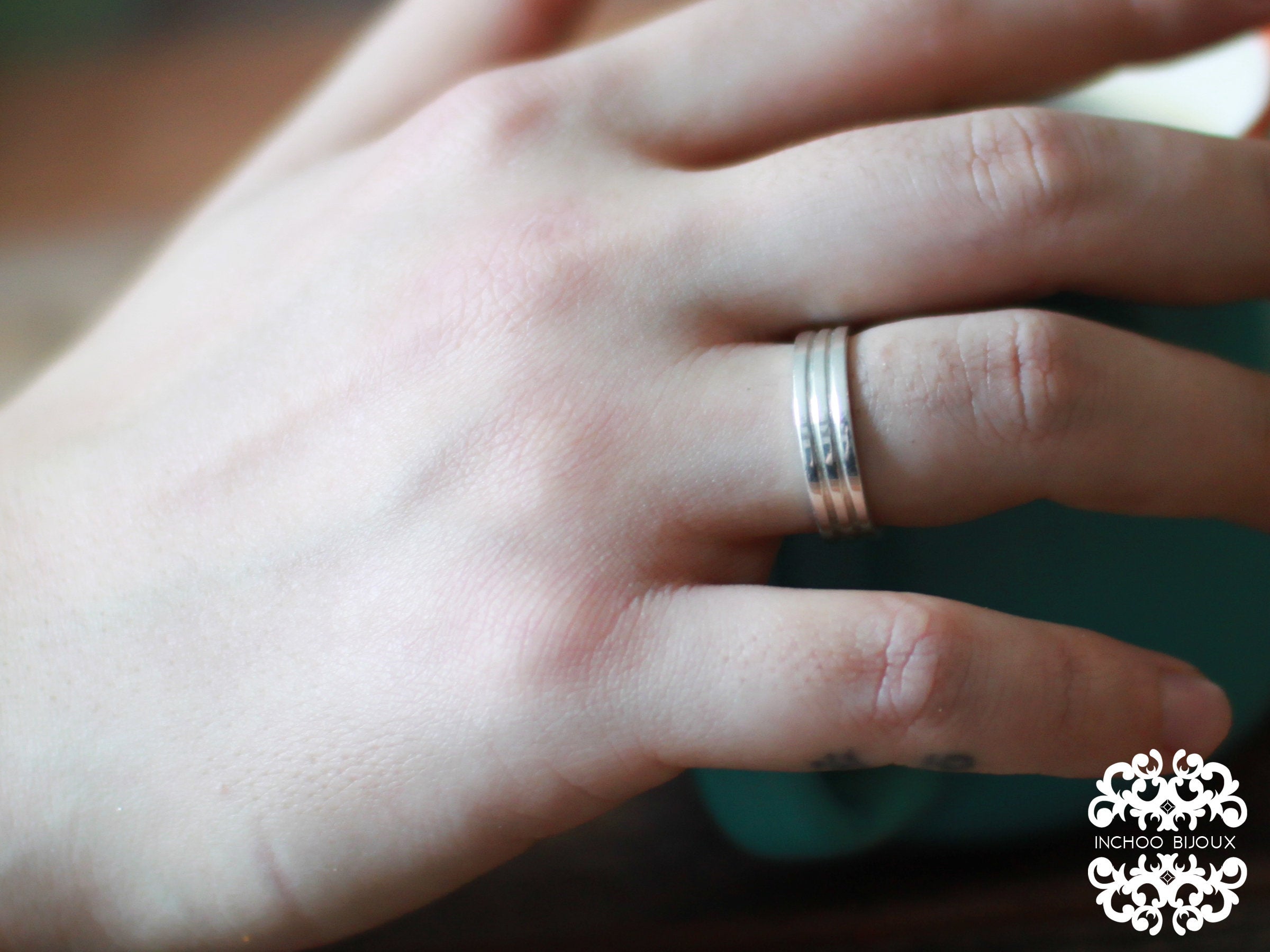 Silver Lined Ring Band-Ring-Inchoo Bijoux-Inchoo Bijoux