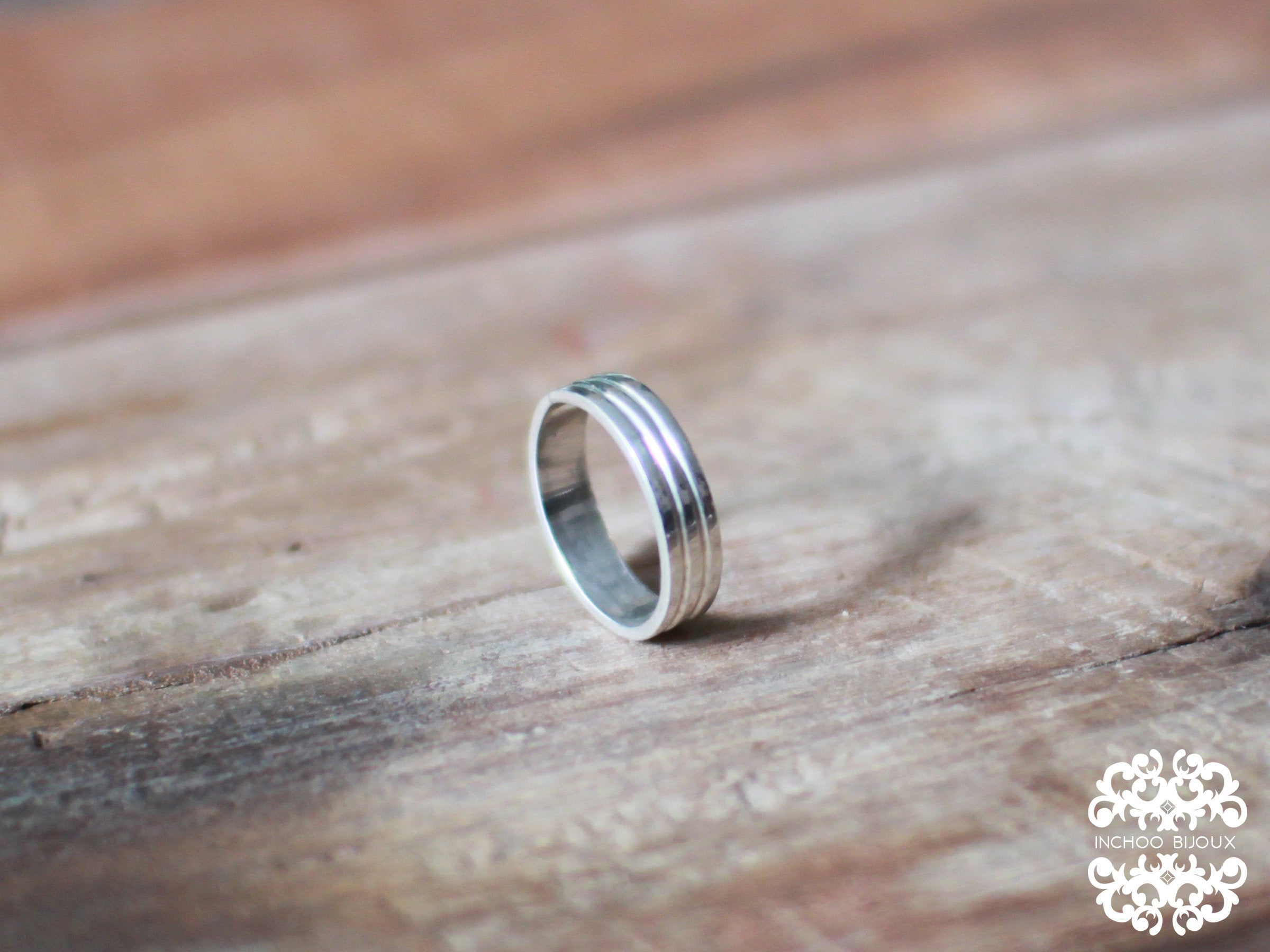 Silver Lined Ring Band-Ring-Inchoo Bijoux-Inchoo Bijoux