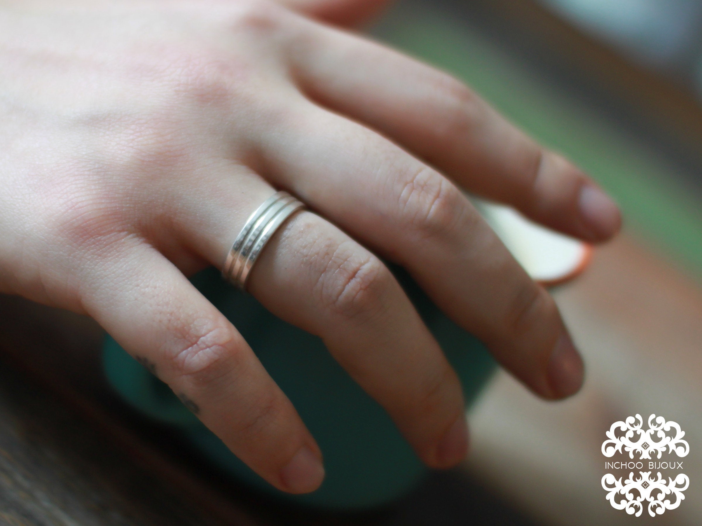 Silver Lined Ring Band-Ring-Inchoo Bijoux-Inchoo Bijoux