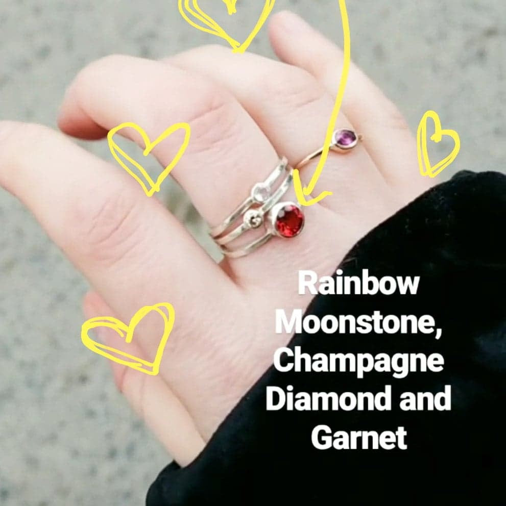 Genuine Garnet Stacking Ring-Ring-Inchoo Bijoux-Inchoo Bijoux