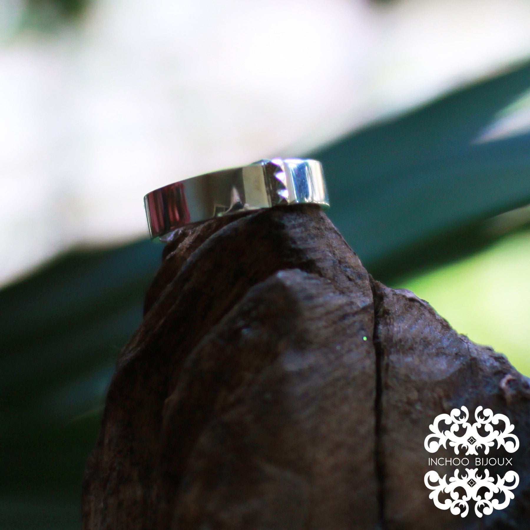 Mens Silver Studded Line Band-Ring-Inchoo Bijoux-Inchoo Bijoux