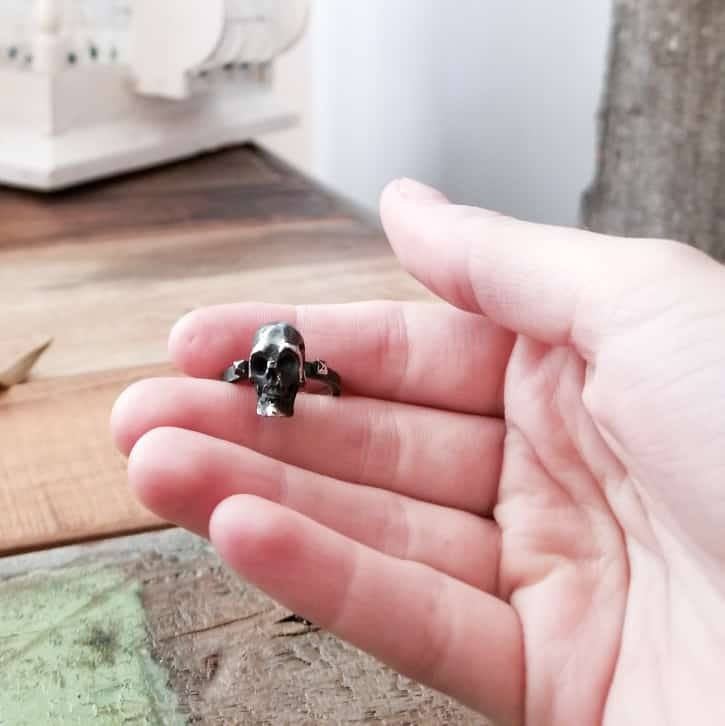 Silver Studded Skull Ring-Ring-Inchoo Bijoux-Inchoo Bijoux