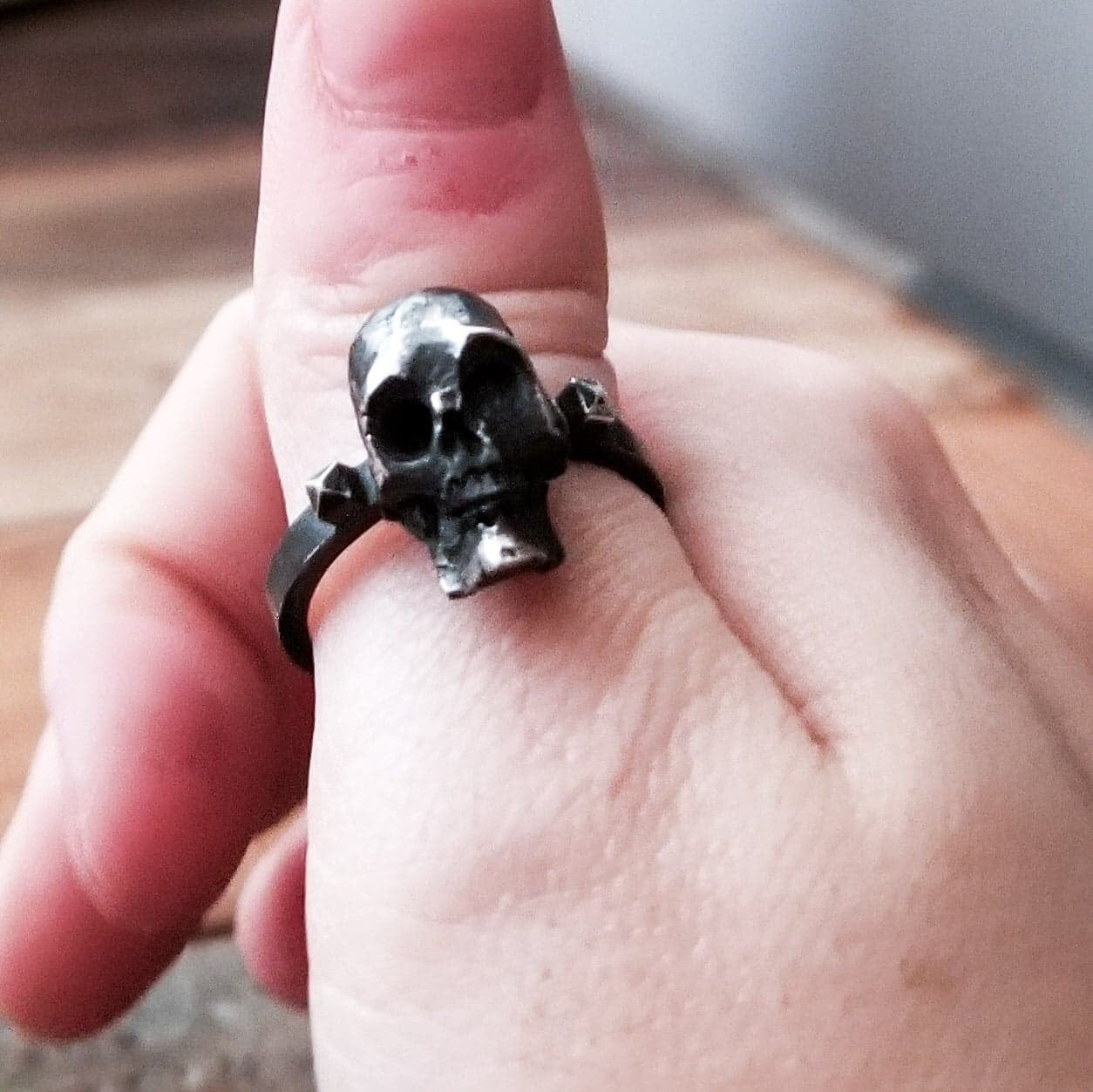 Silver Studded Skull Ring-Ring-Inchoo Bijoux-Inchoo Bijoux