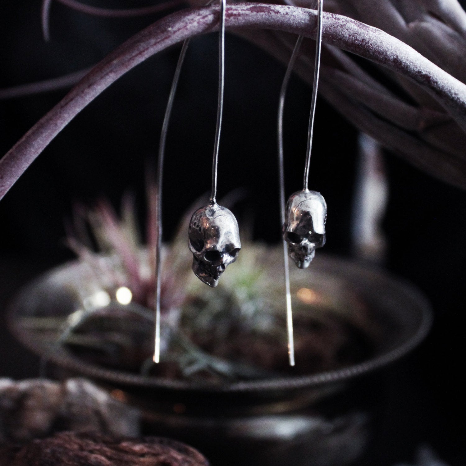 Skull Drop Earrings - Inchoo Bijoux