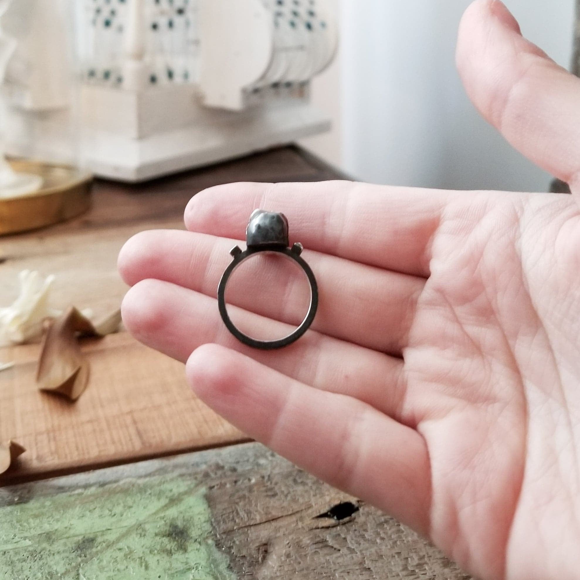 Silver Studded Skull Ring-Ring-Inchoo Bijoux-Inchoo Bijoux