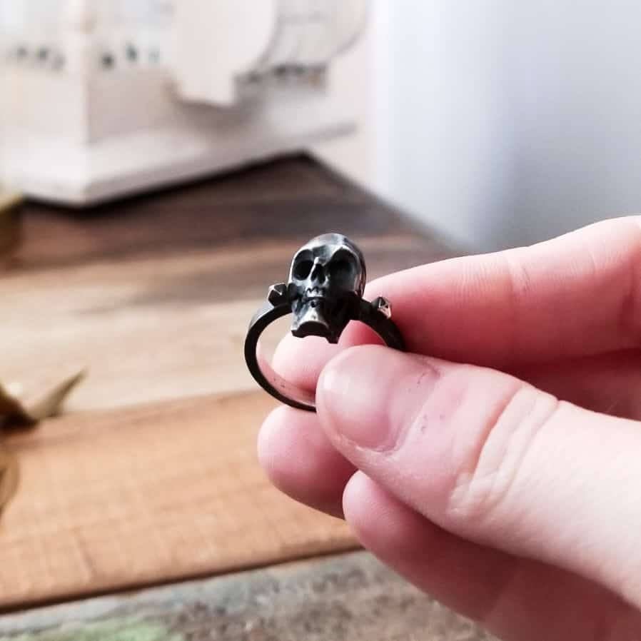 Silver Studded Skull Ring - Inchoo Bijoux