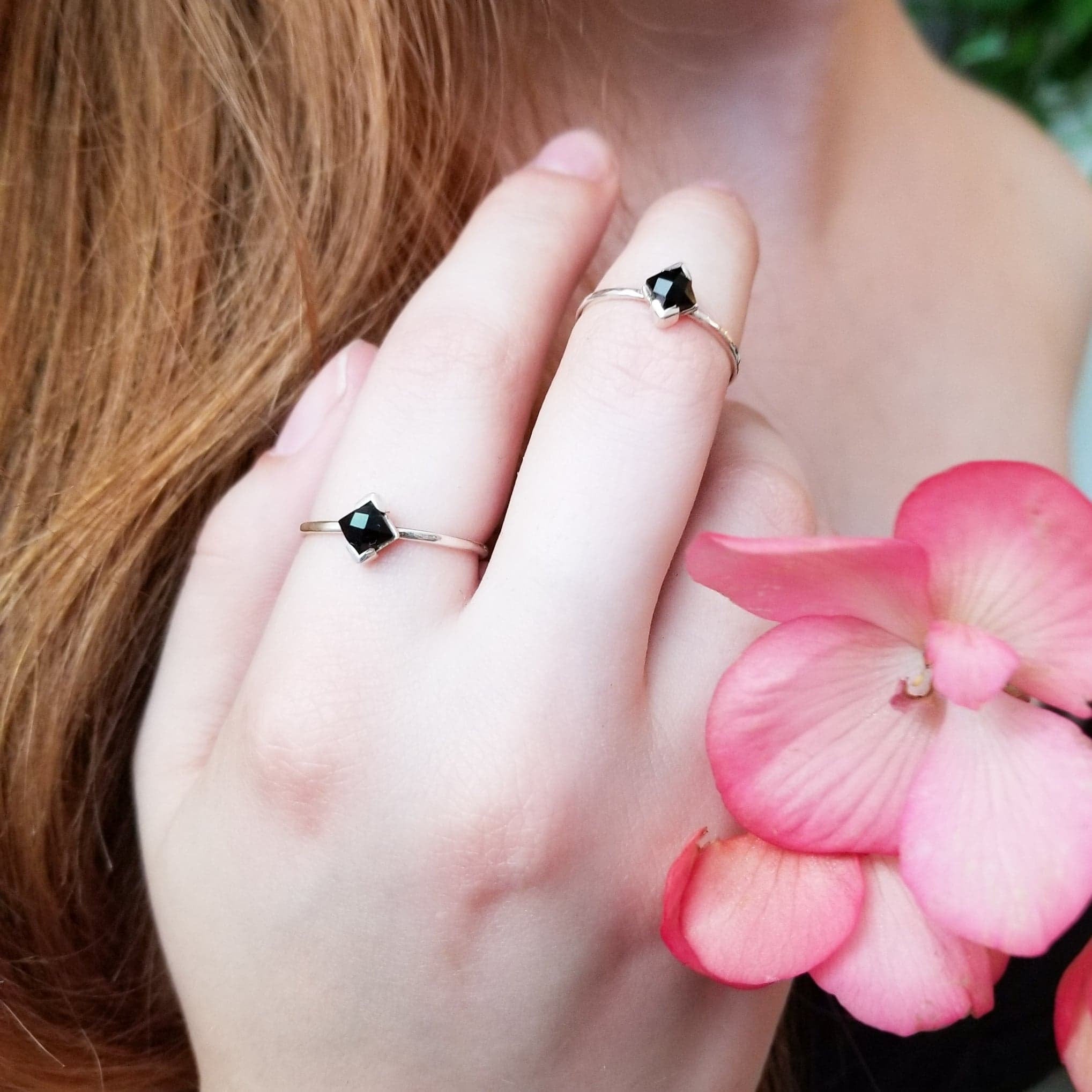 Faceted Black Onyx Ring-Ring-Inchoo Bijoux-Inchoo Bijoux