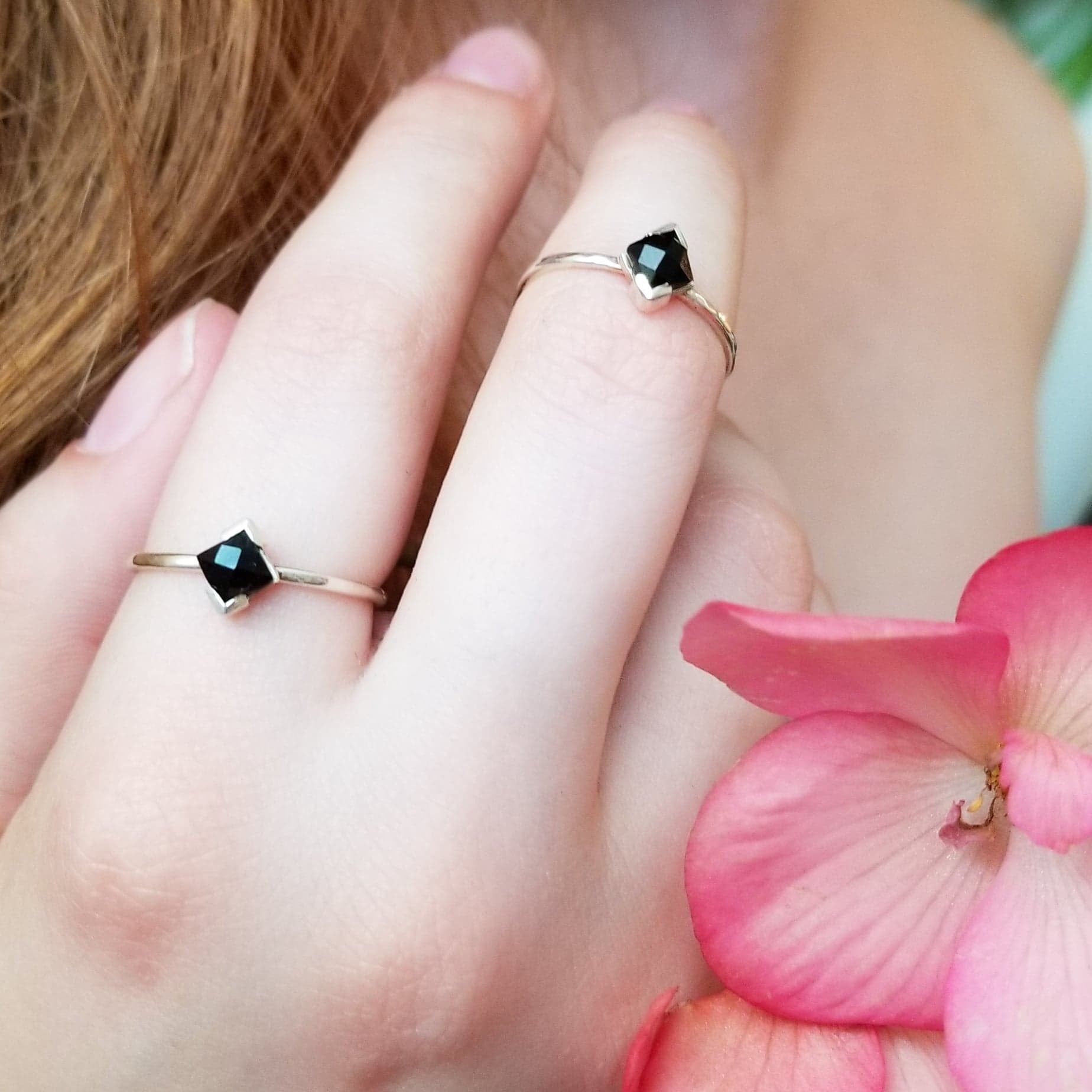 Faceted Black Onyx Ring-Ring-Inchoo Bijoux-Inchoo Bijoux