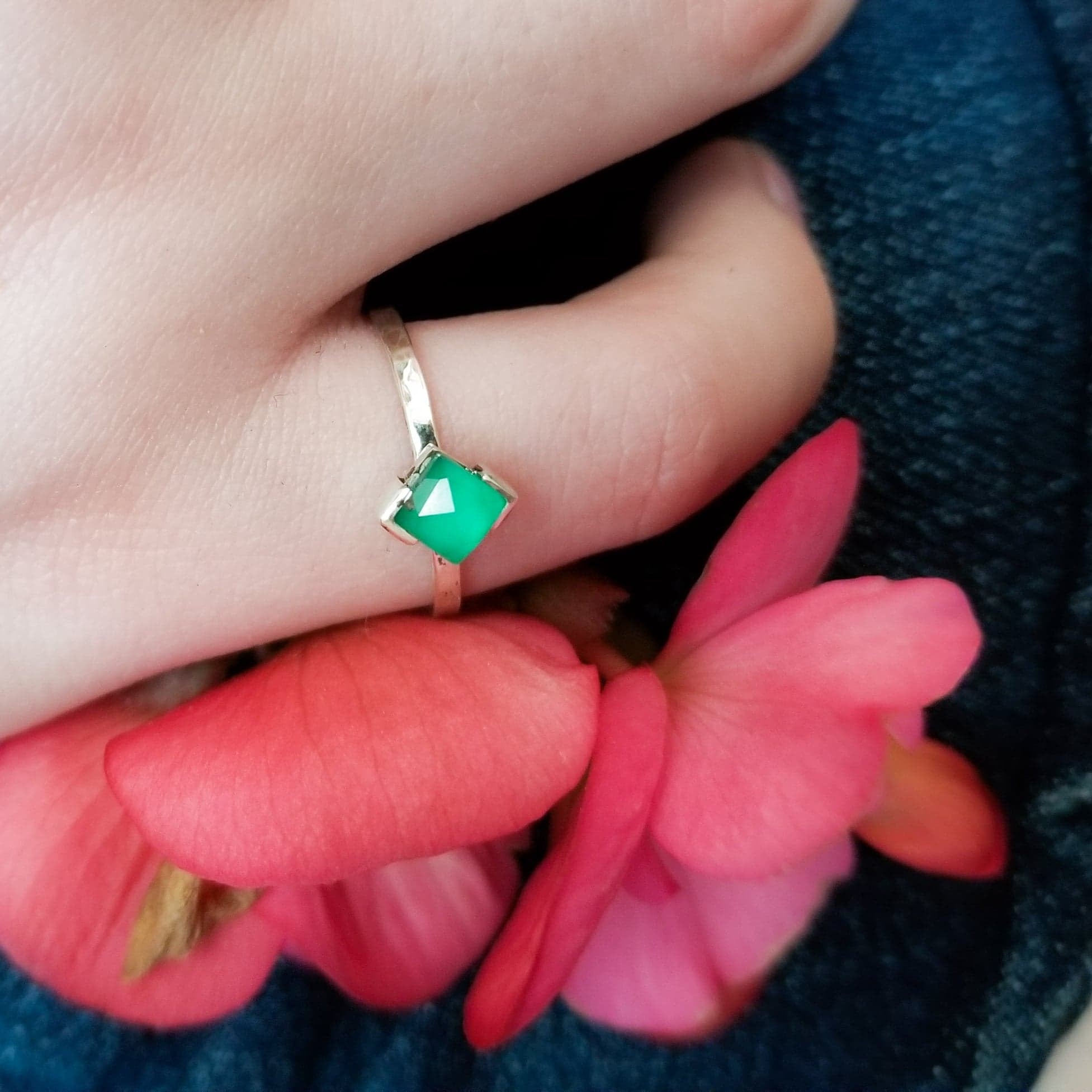 Faceted Green Onyx Ring-Ring-Inchoo Bijoux-Inchoo Bijoux