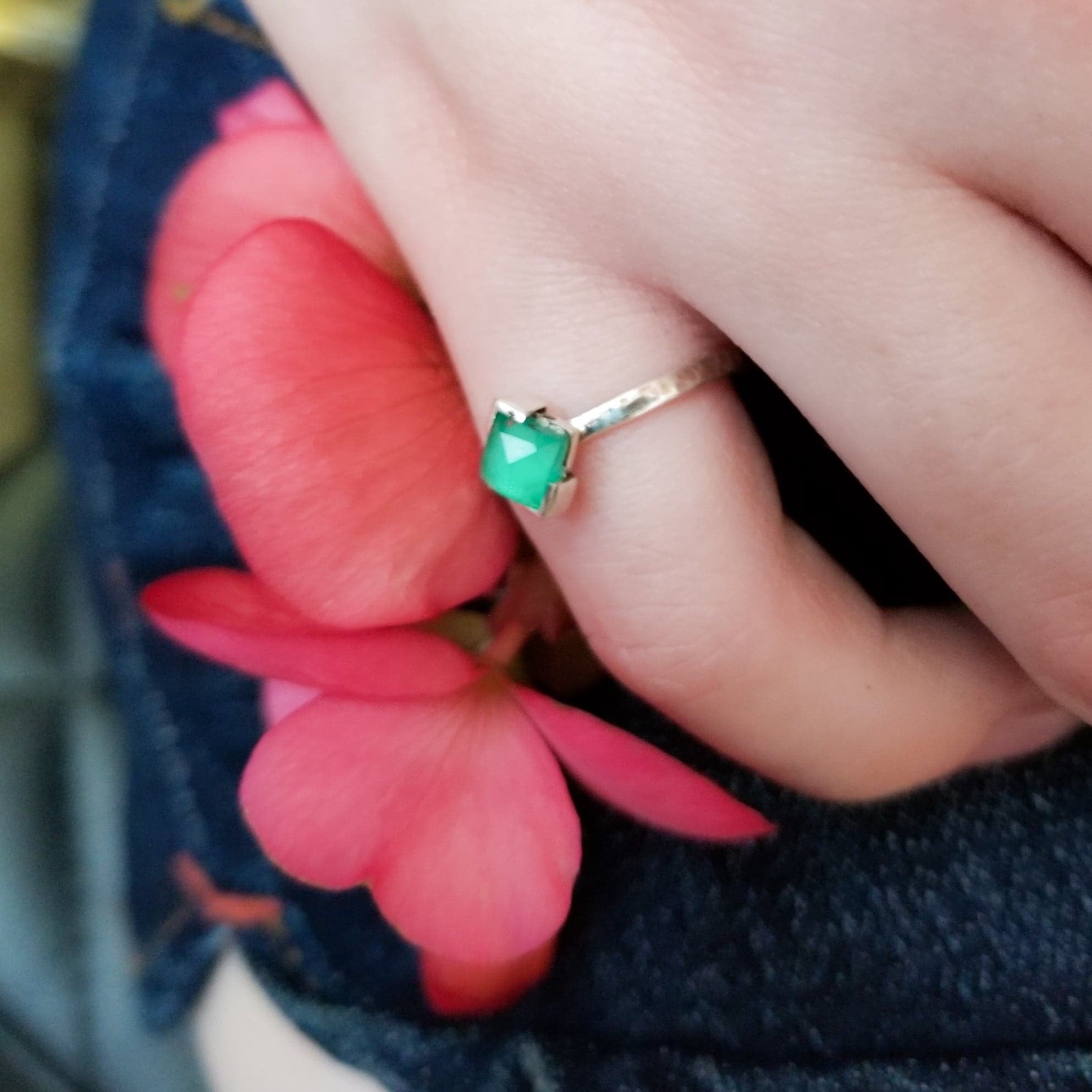 Faceted Green Onyx Ring-Ring-Inchoo Bijoux-Inchoo Bijoux
