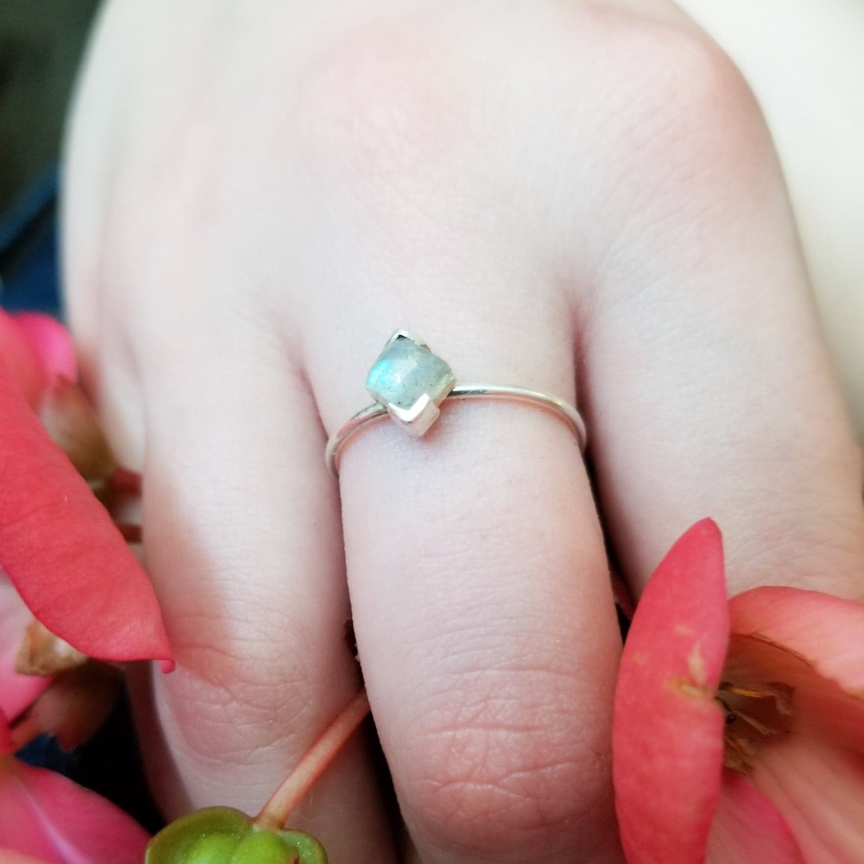 Faceted Square Labradorite Ring - Inchoo Bijoux
