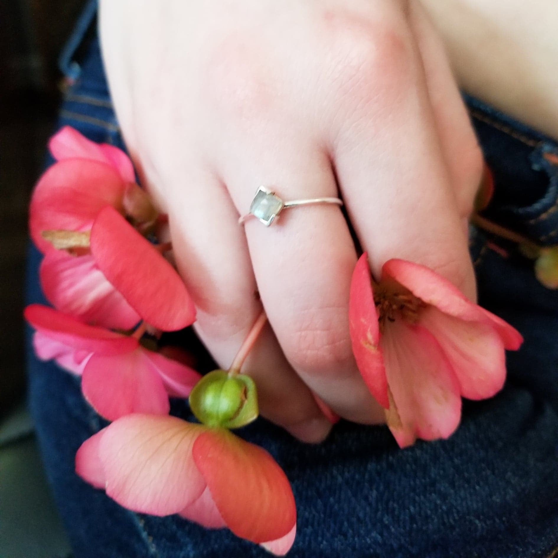 Faceted Square Labradorite Ring - Inchoo Bijoux